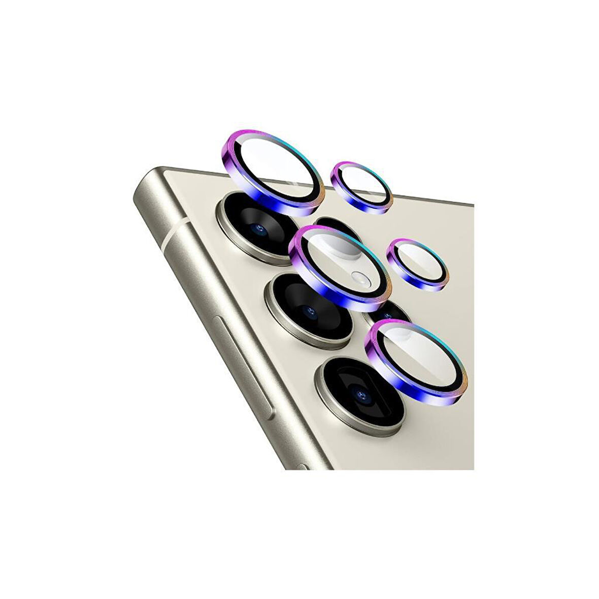 Sunix Samsung S25 İle Uyumlu Darbeye Dayanıklı Safir Kamera Lens Koruyucu Renkli