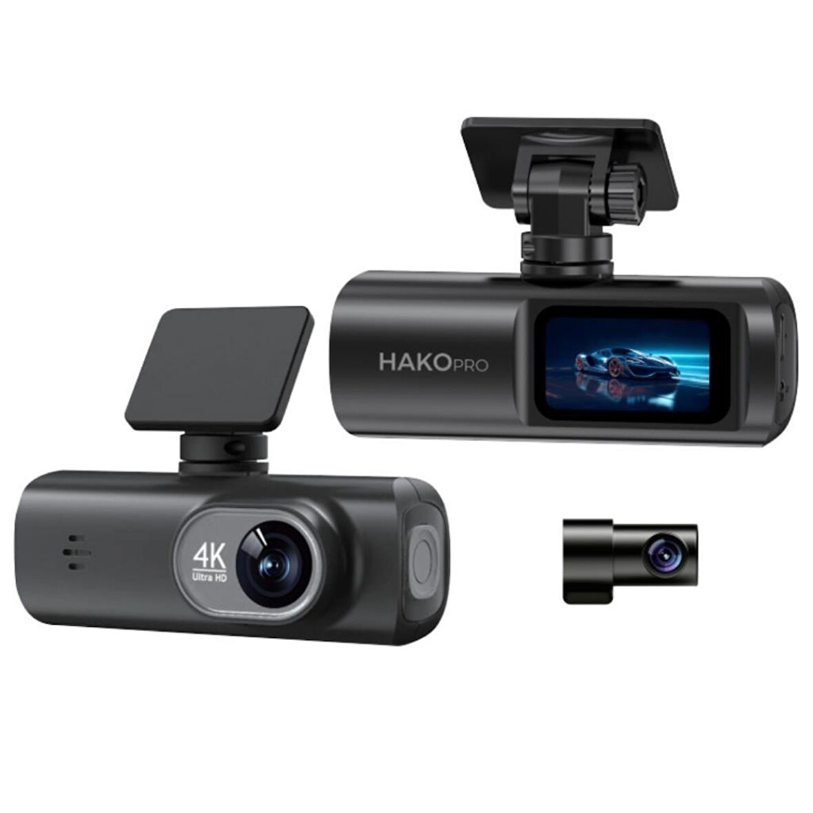 Hakopro 3840*2160P Ön ve Arka Kameralı 1.5” IPS HD Ekran, Wifi ve Ultra Geniş Açılı UHD 4K Akıllı Araç Kamerası CMR110