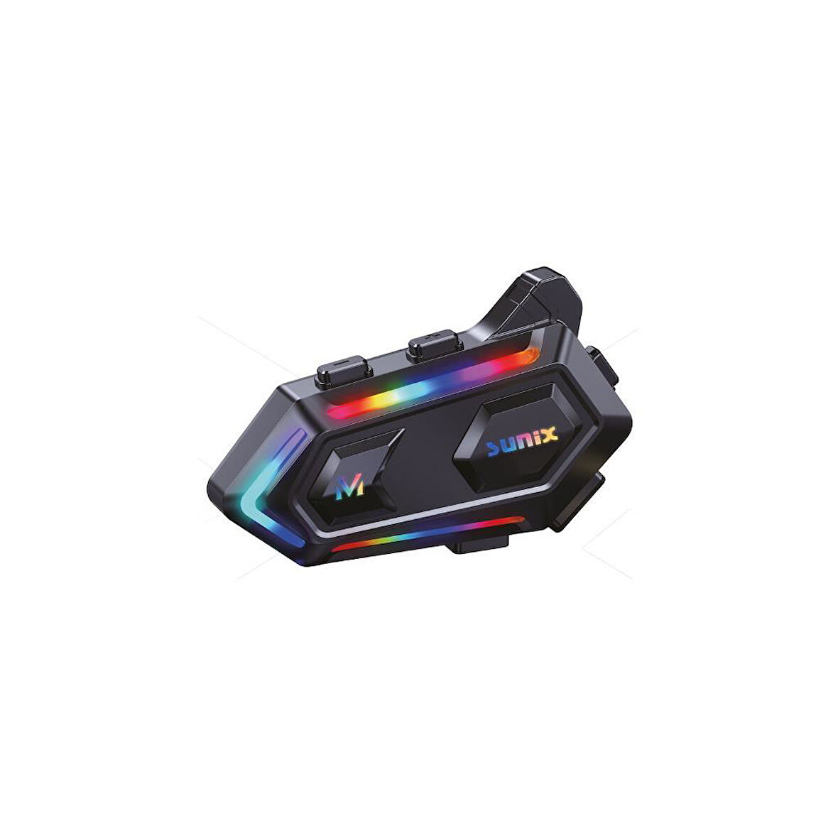Sunix IPX6 Su Geçirmez 1000 Mah RGB Led Efektli  Intercom Motosiklet Kask Kulaklığı NTR-102