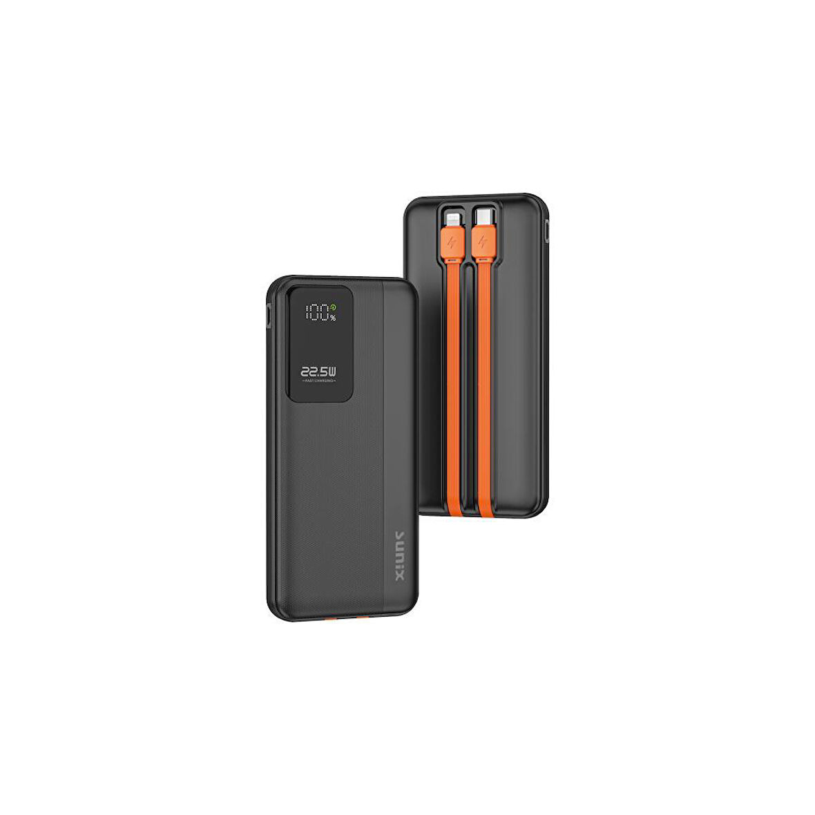 Sunix 10.000 Mah 22.5W Süper Hızlı Kendinden Kablolu Powerbank Siyah PB-145