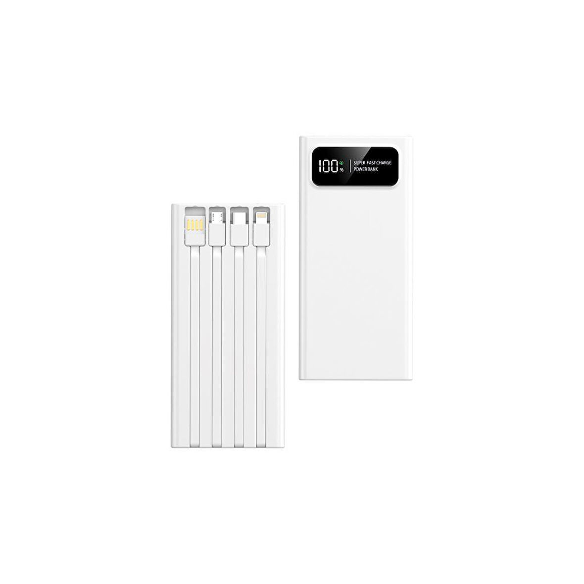 Sunix 12.000 Mah 22.5W Kendinden Kablolu Süper Hızlı Powerbank Beyaz PB-88