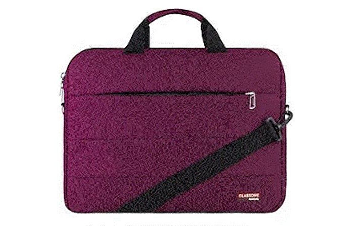 Classone Romeo Serisi TL2405 13-14 Inch Uyumlu Su Geçirmez Kumaş Laptop Çantası Bordo