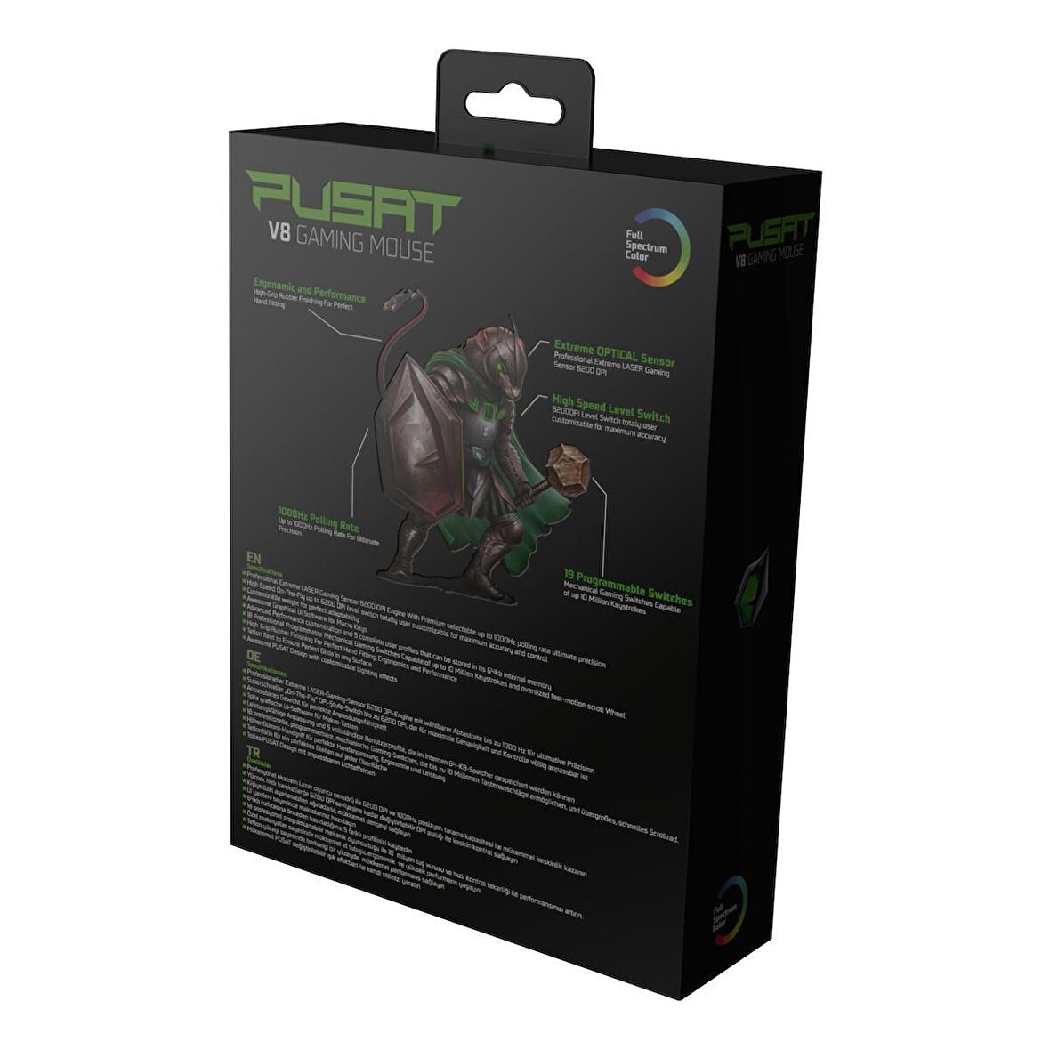 Monster Pusat V8 Gaming Mouse 12400 DPI MMO 18 Tuşlu Kablolu RGB Oyuncu Mouse - Siyah