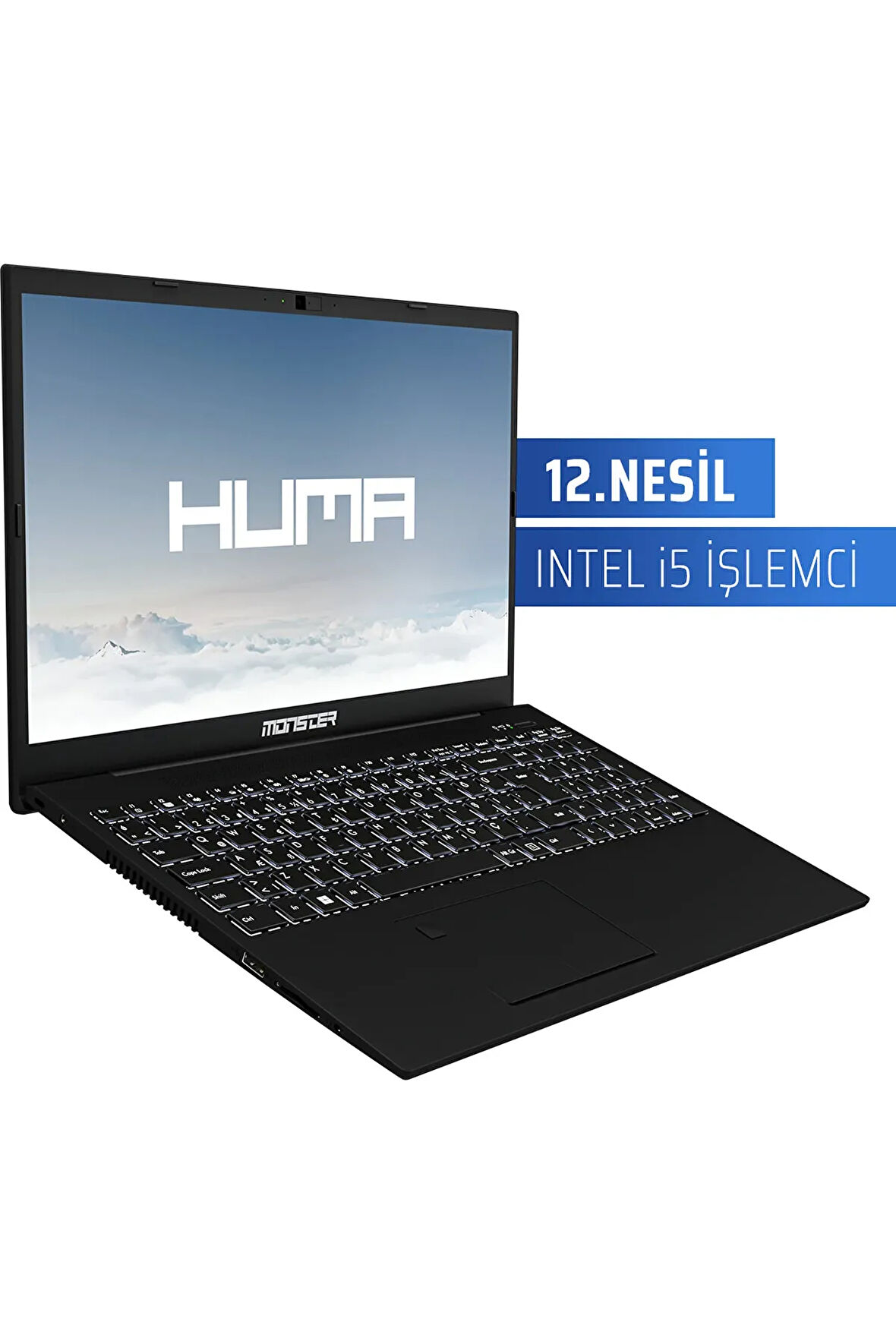 Monster Huma H5 V4.1.1 Black Intel Core i5 1235U 16 GB RAM 1 TB SSD Windows 11 15,6" FHD 120 Hz Taşınabilir Bilgisayar