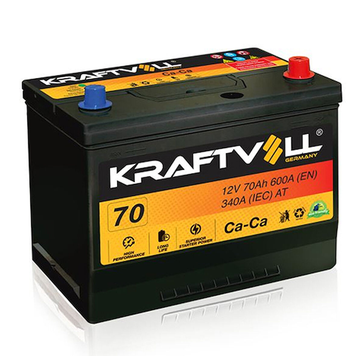 Aku Aku 12v 70 Ah N50 (260×173×225) Tam Kapalı Asya - Kraftvoll 18010010