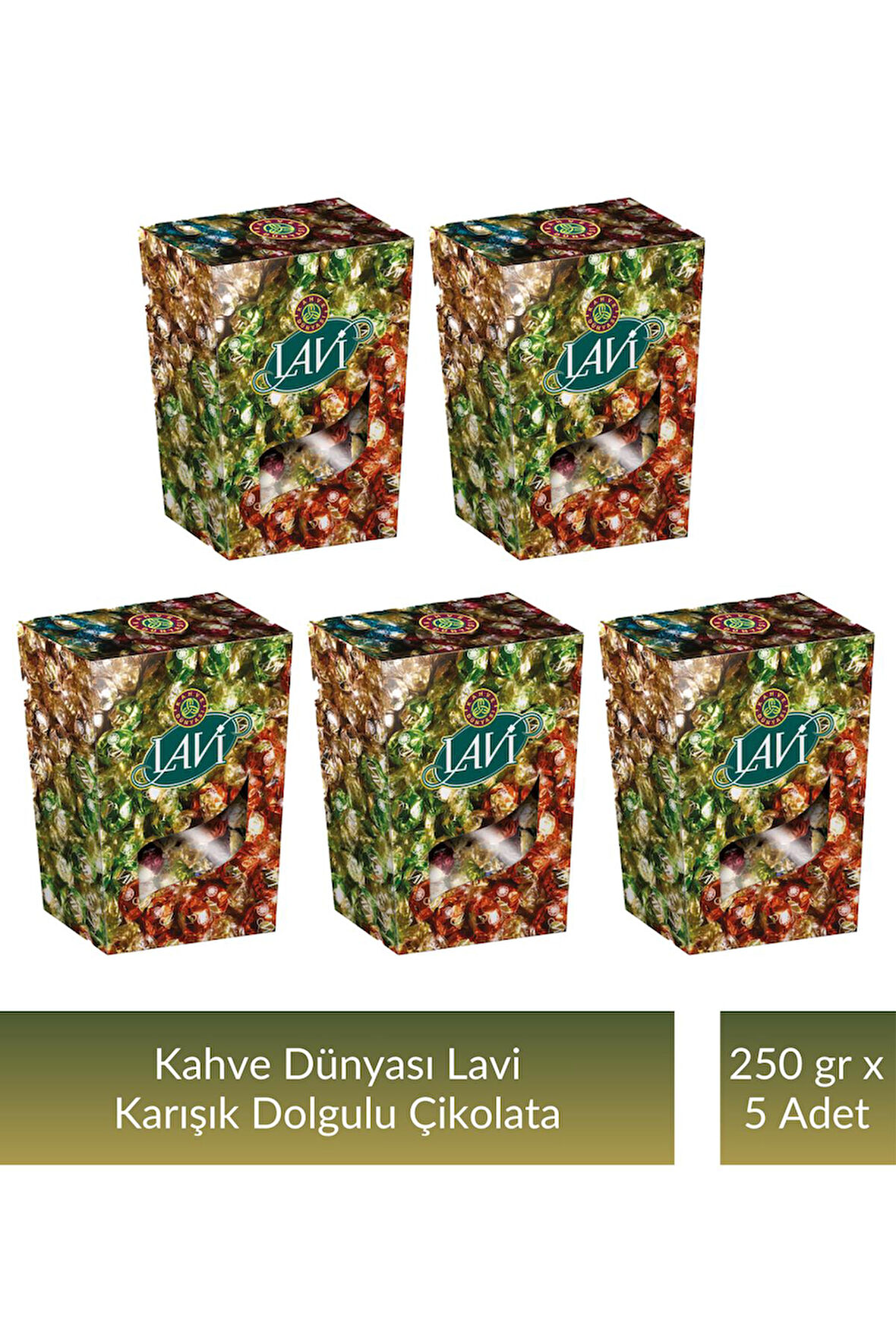 Kahve Dünyası Lavi Karışık Dolgulu Çikolata 250 gr x 5 Adet
