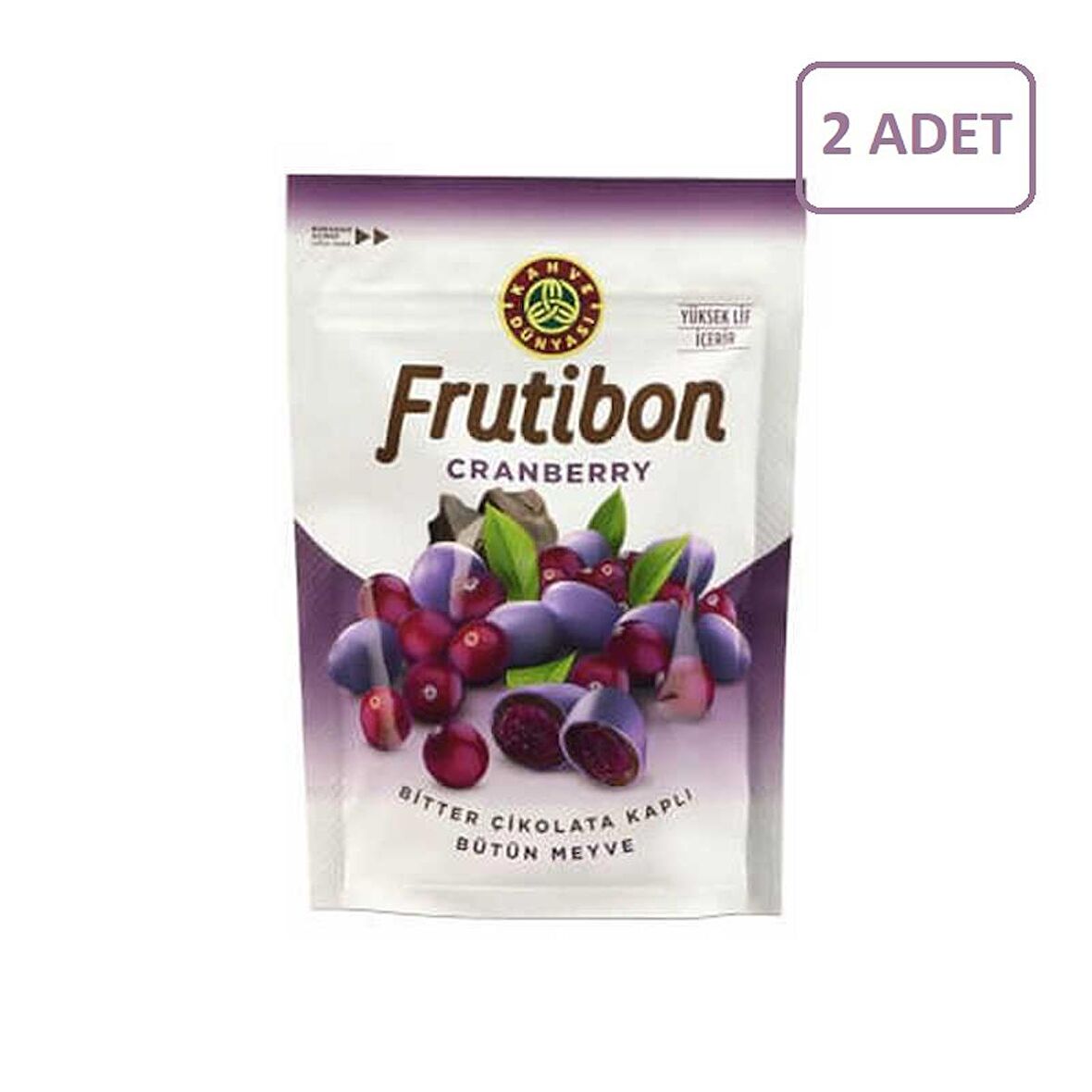 Kahve Dünyası Frutibon Cranberry Mor Renkli Bitter Çikolatalı Turna Yemişli Draje 50 g 2 (Adet)