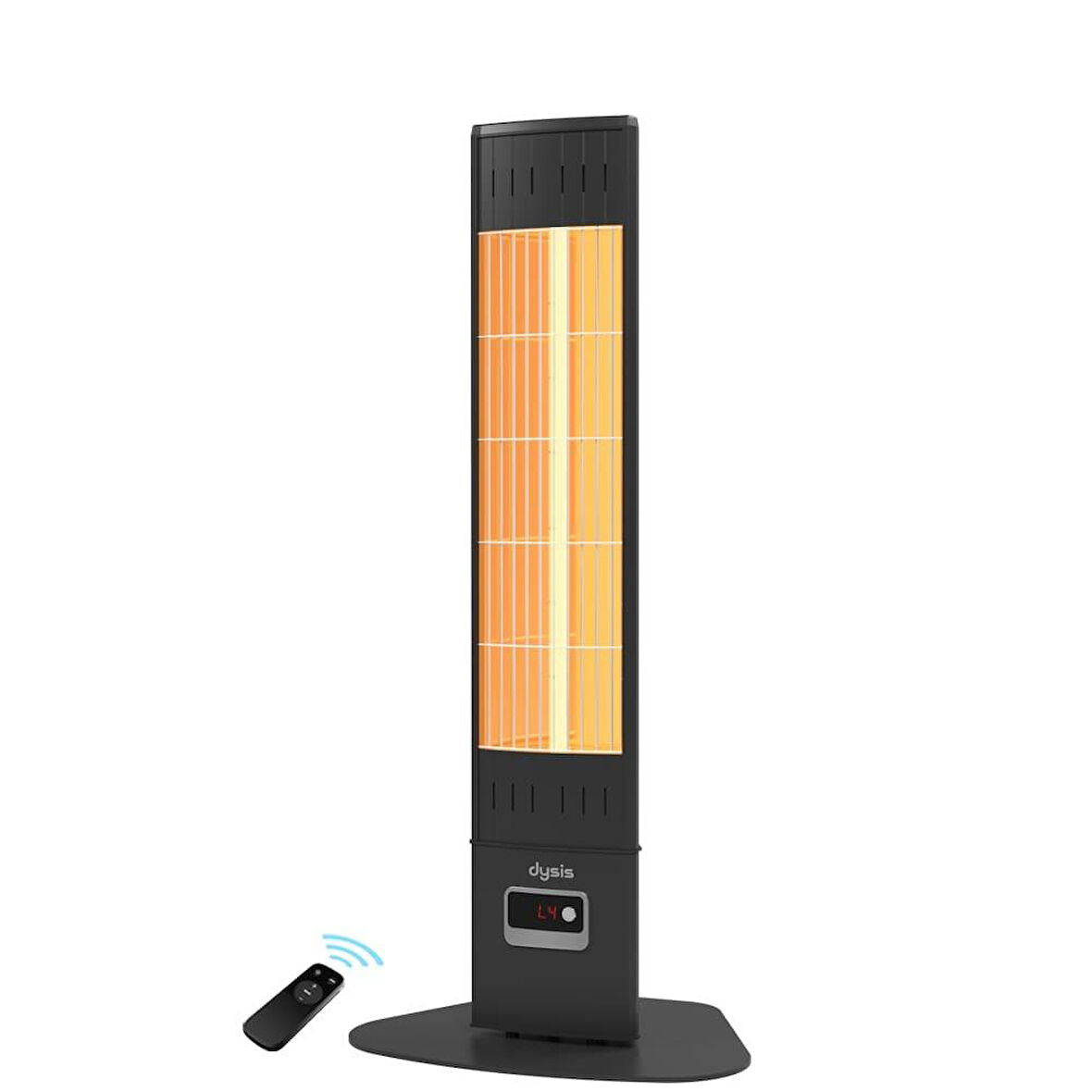 Single X Karbon Serisi IP65 Suya-Toza Dayanıklı 2300 W Siyah Uzaktan Kumandalı Dış Mekan Isıtıcı