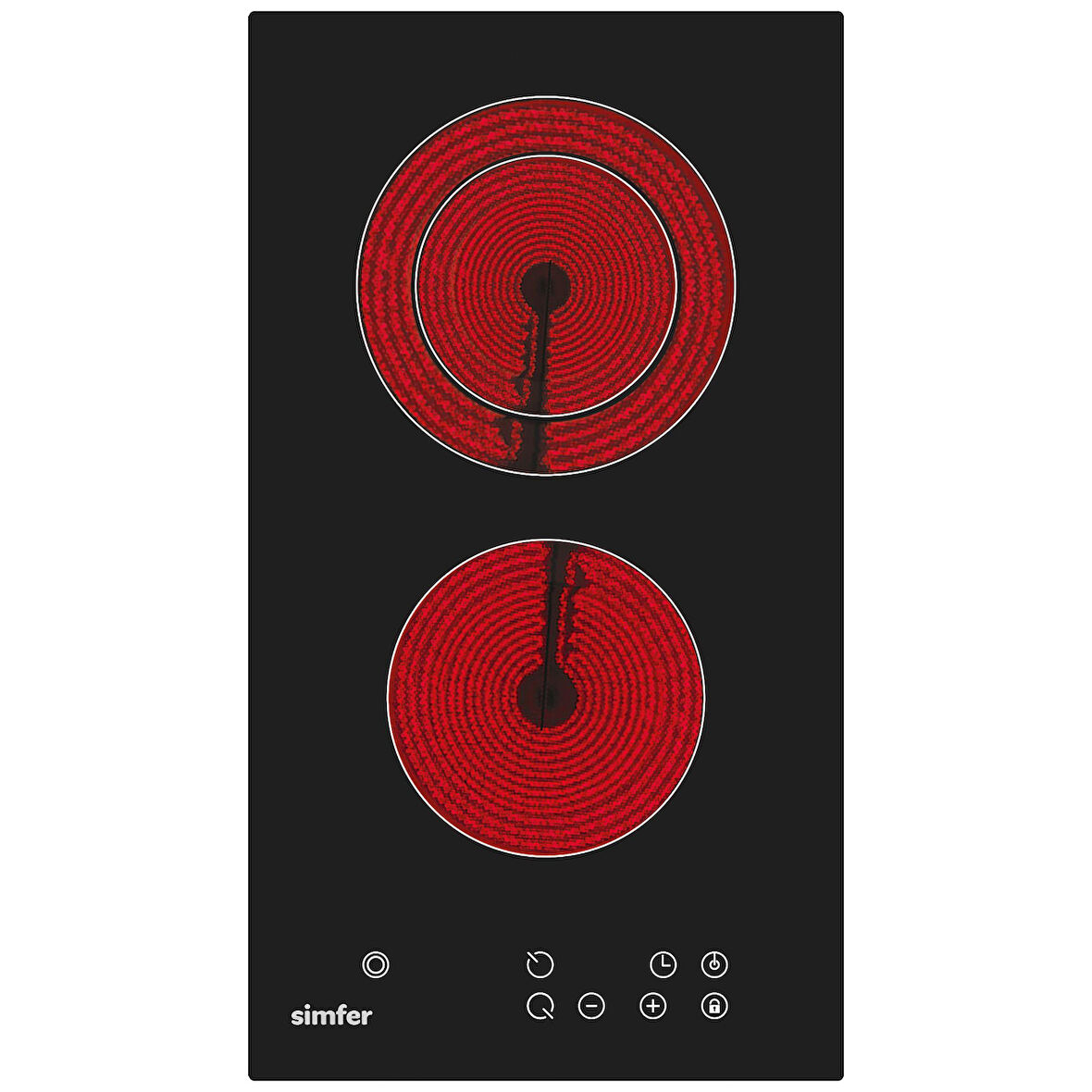 Simfer 3370 2G Elektrikli 30 cm Siyah Cam Ankastre Ocak