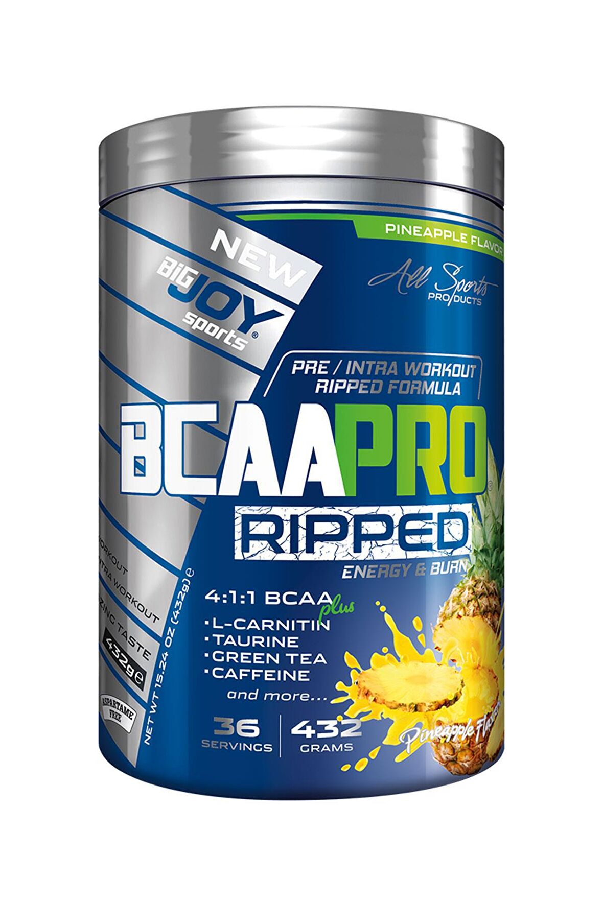 Bigjoy Sports Bcaapro Ripped 432 Gr 36 Servis Ananas Bcaa Powder