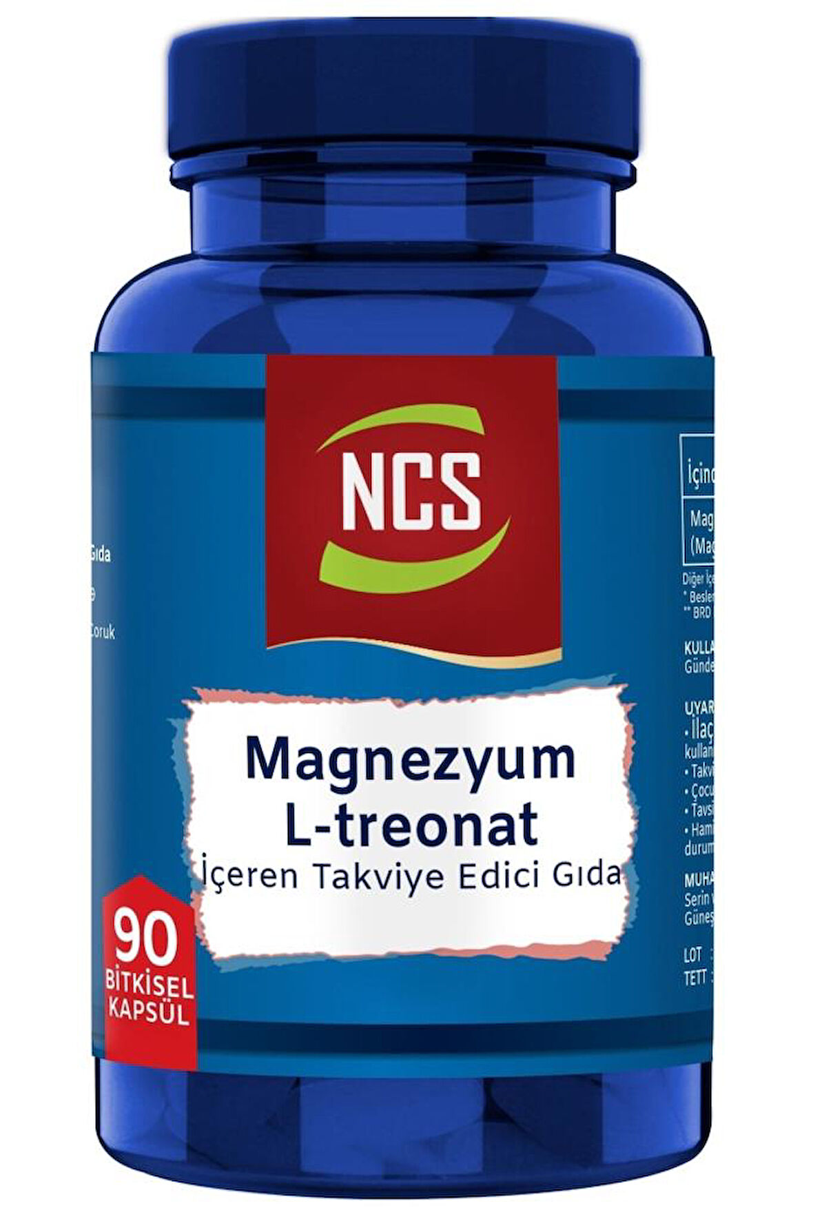 Ncs Magnezyum Magnesium L-threonate Vejeteryan 90 Bitkisel Kapsül
