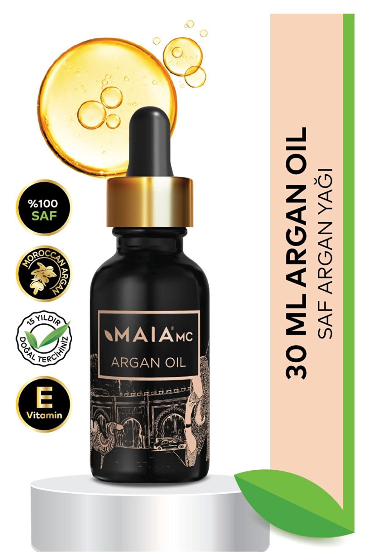 Saf Argan Yağı 30 ml Besleyici Özelliği Ile Cildin Yenilenmesine Canlanmasına Yardımcı