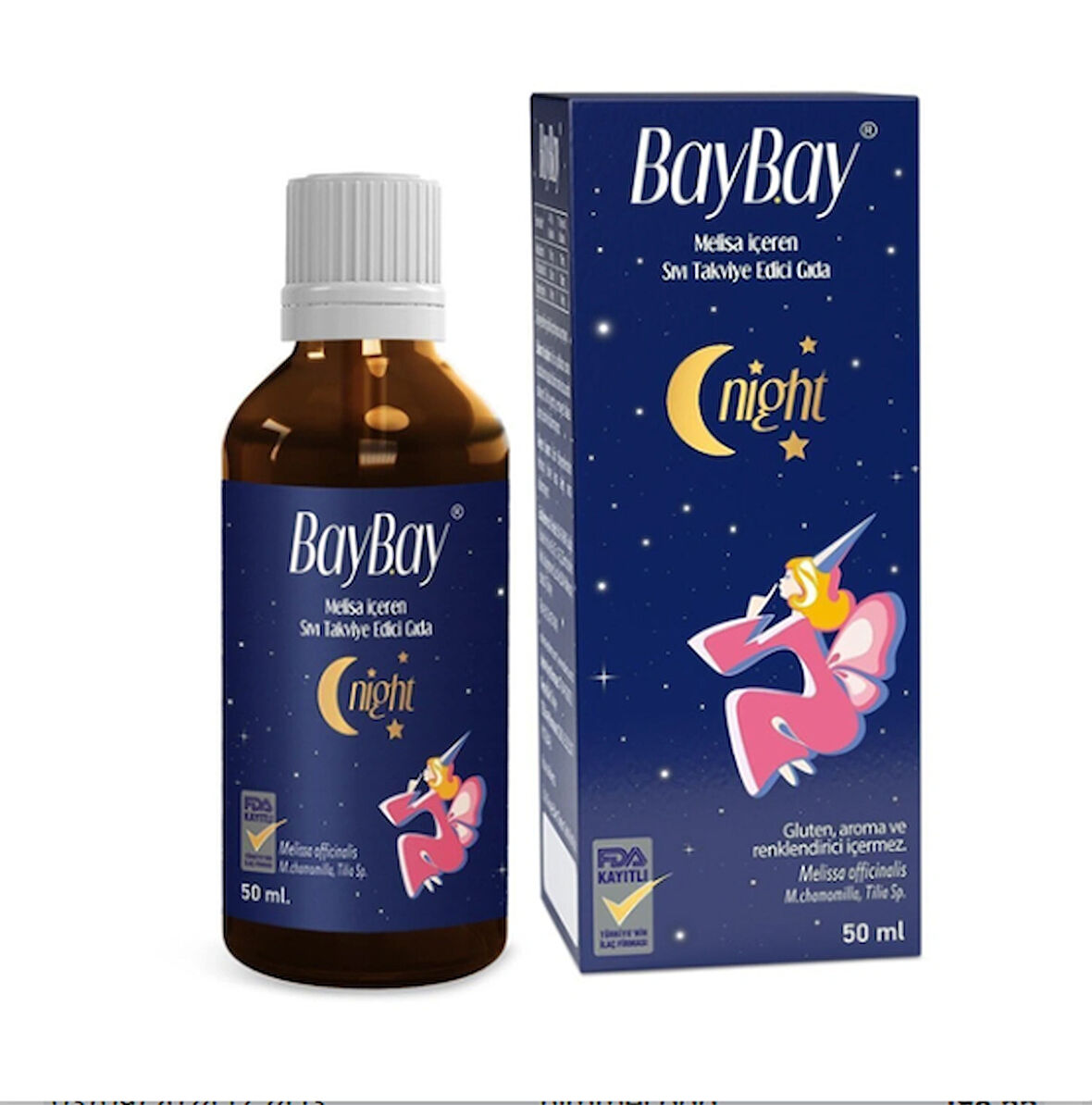 Baybay Night Melisa İçeren Bitkisel Damla 50 ml 12 adet