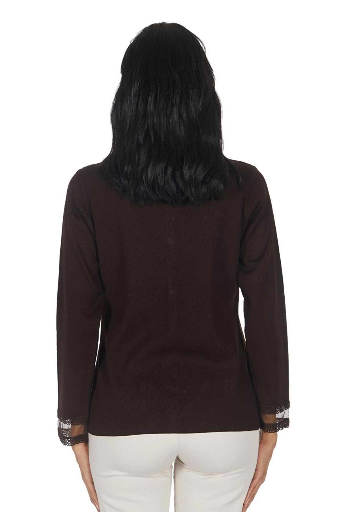 Etek Kol Ucu Transparan Triko Hırka