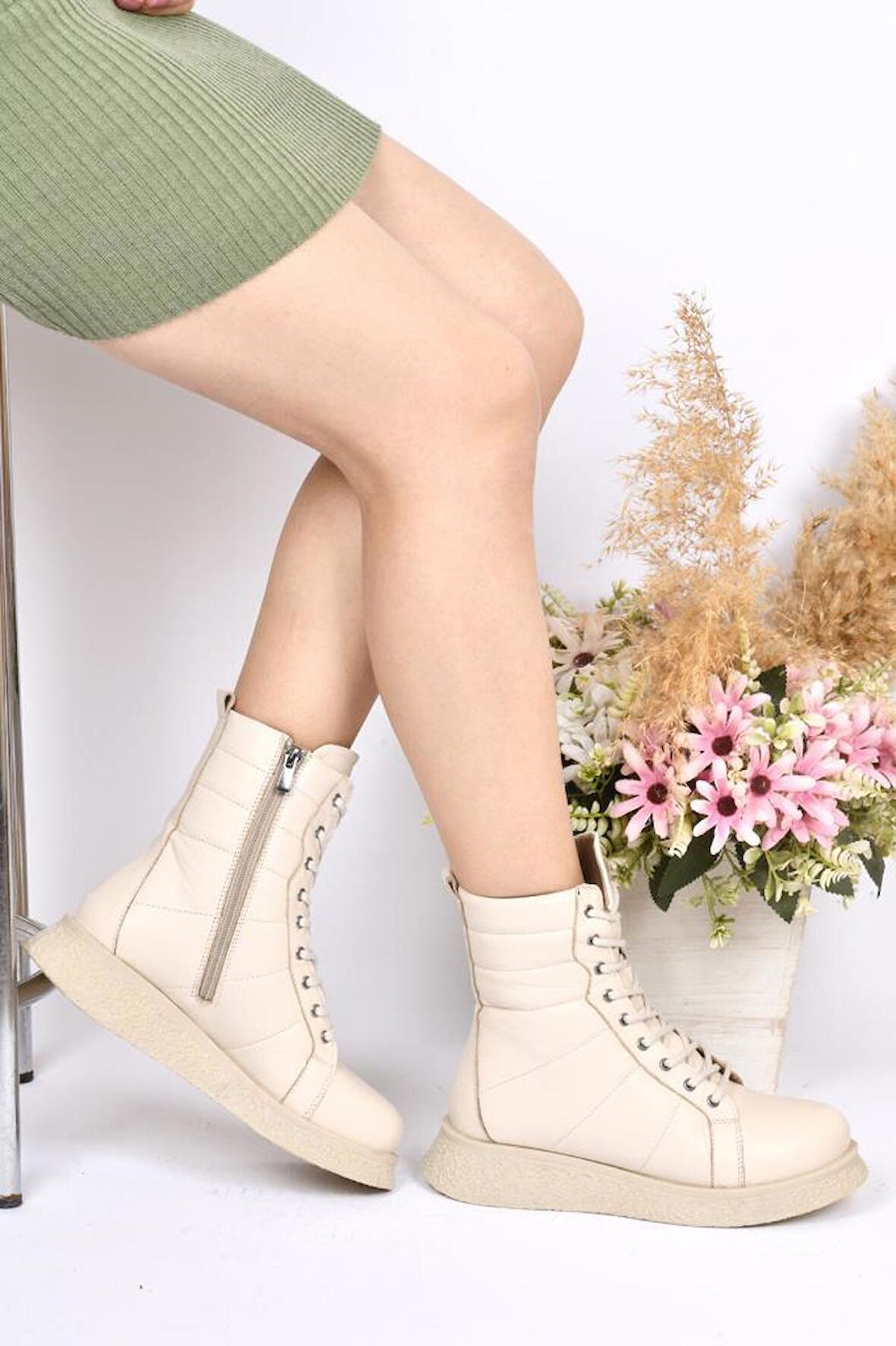 Step More Z412610 Kadın Postal Deri Bot 