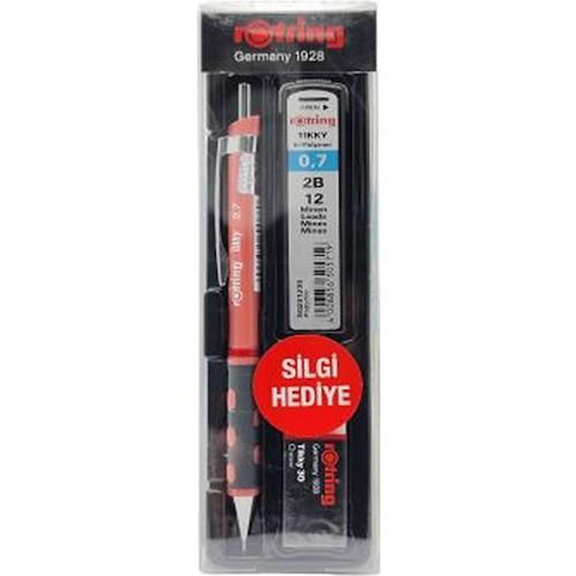 Rotring Tikky Okul Seti 0.7 Mm Gül Kurusu Versatil Kalem + Silgi + Uç