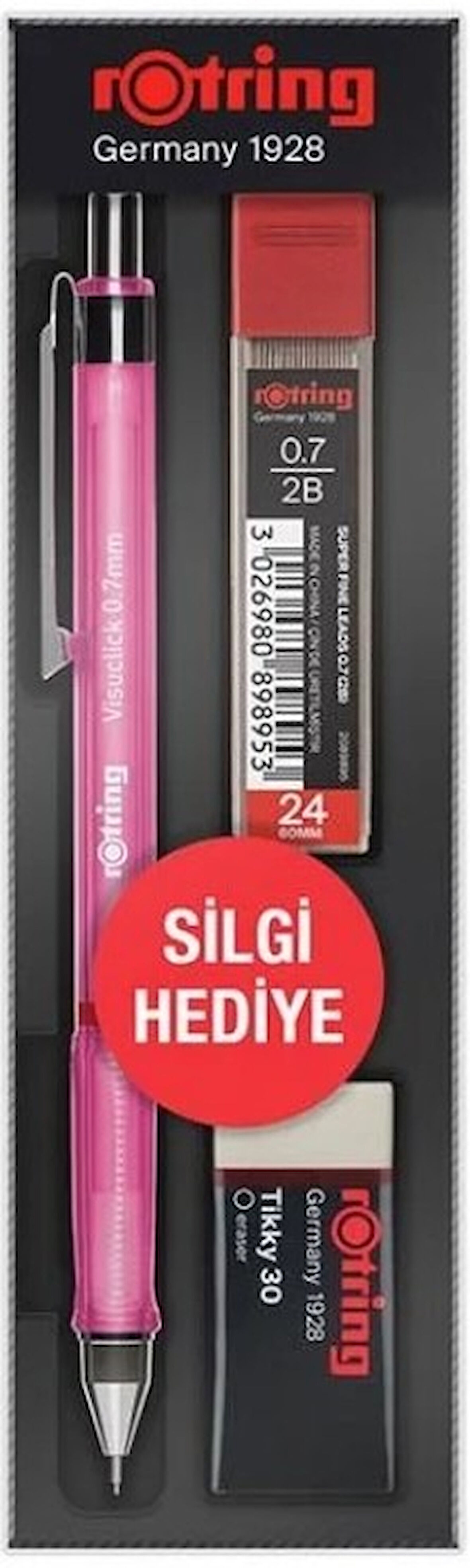 ROTRİNG VERSATİL KALEM VİSUCLİCK 0.7 OKUL SETİ OPAK PEMBE-1 ADET