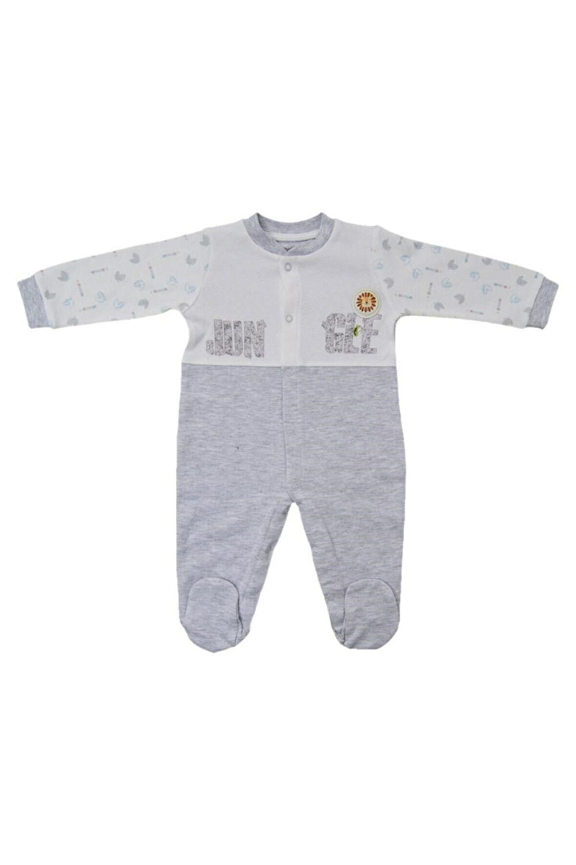 Kız Bebek Gri Jungle Patikli Tulum 3015
