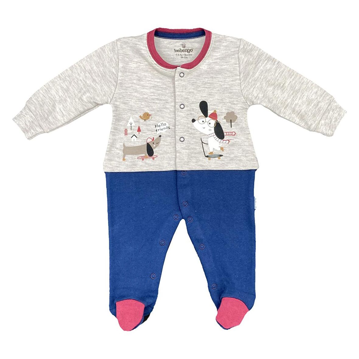 Bebengo Köpekli Patikli Bebek Tulumu TKE3087