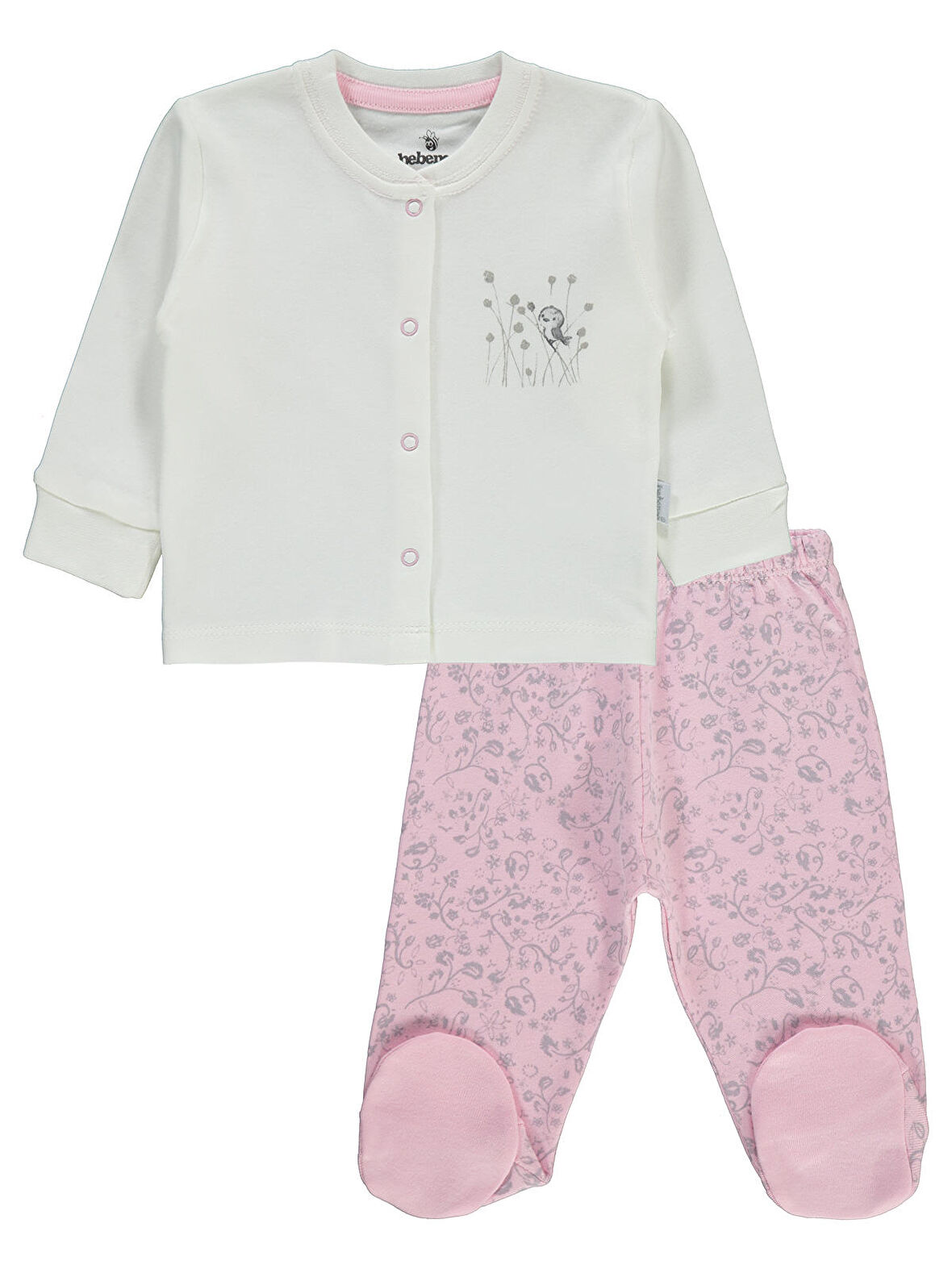 Bebengo Kız Bebek Patikli Takım 1-6 Ay Pembe
