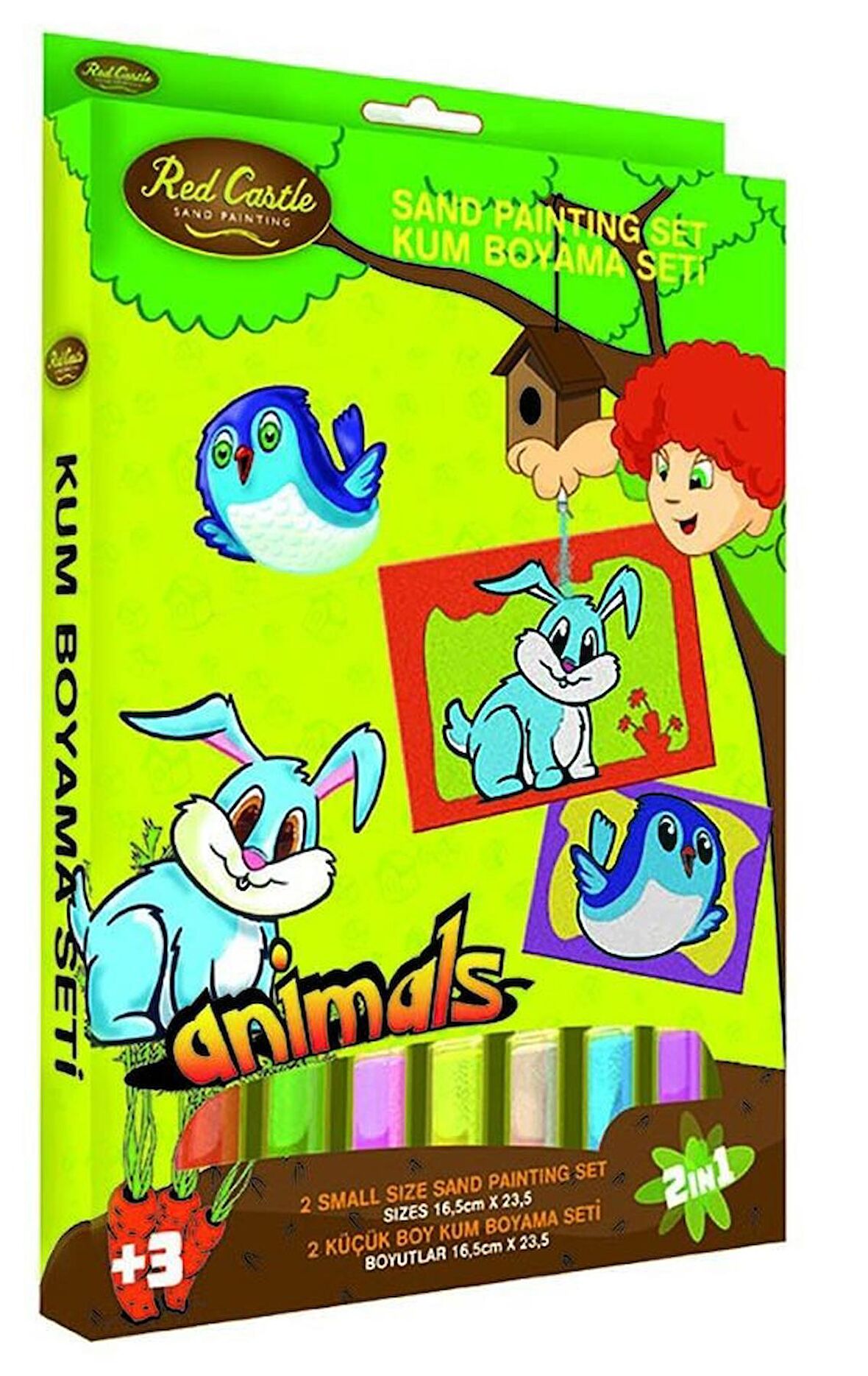 Eğitici ve Eğlenceli Kum Boyama Seti-Red Castle Animals Tavşan & Kuş DS-201