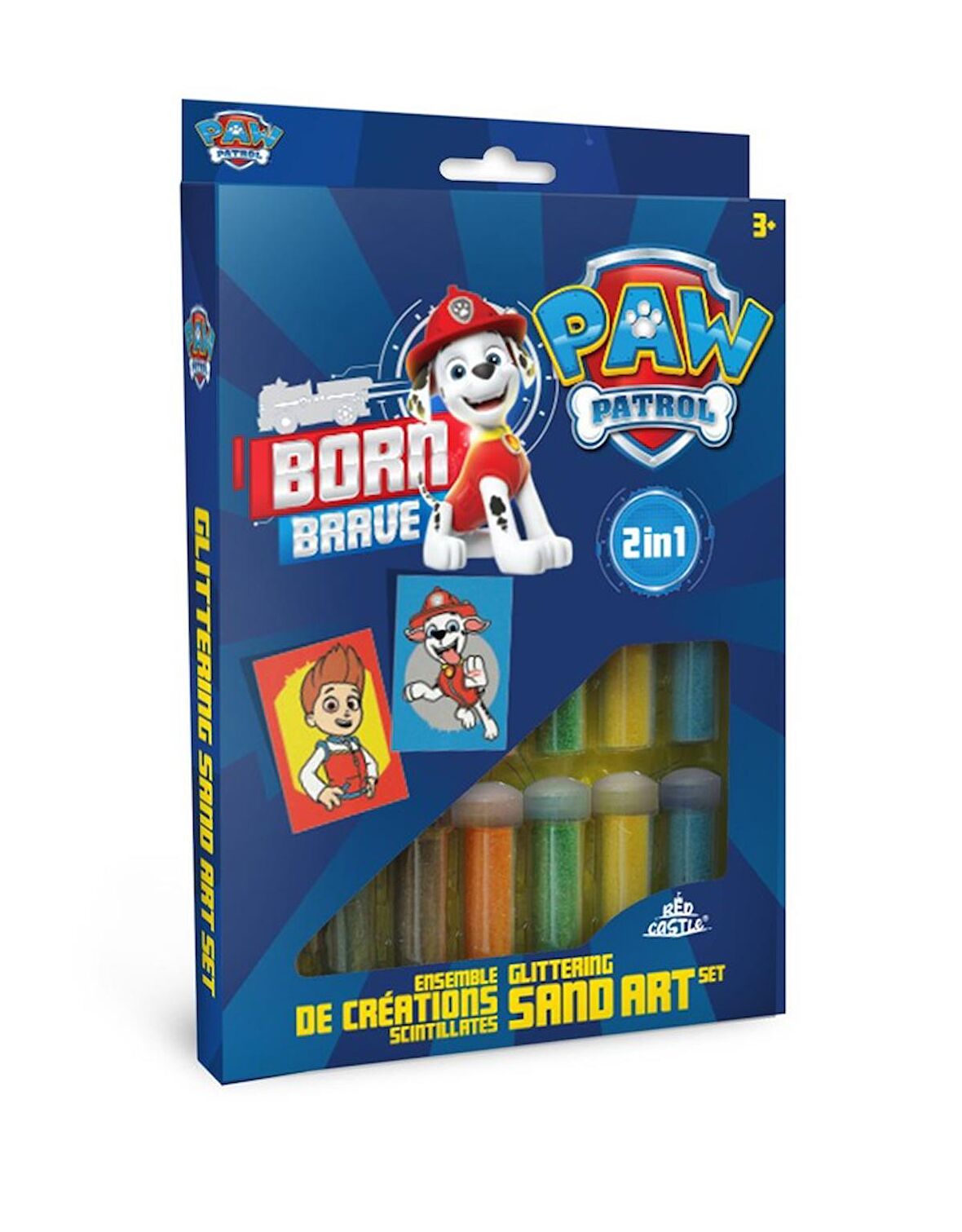 Eğitici, Eğlenceli Paw Patrol Ryder&Marshal Kum Boyama Etkinlik ve Aktivite Seti-Red Castle DSA-02