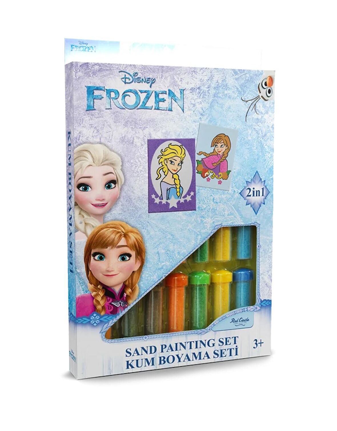 Disney Karlar Ülkesi Frozen Elsa & Anna Eğitici ve Eğlenceli Kum Boyama Seti-Red Castle DS-31