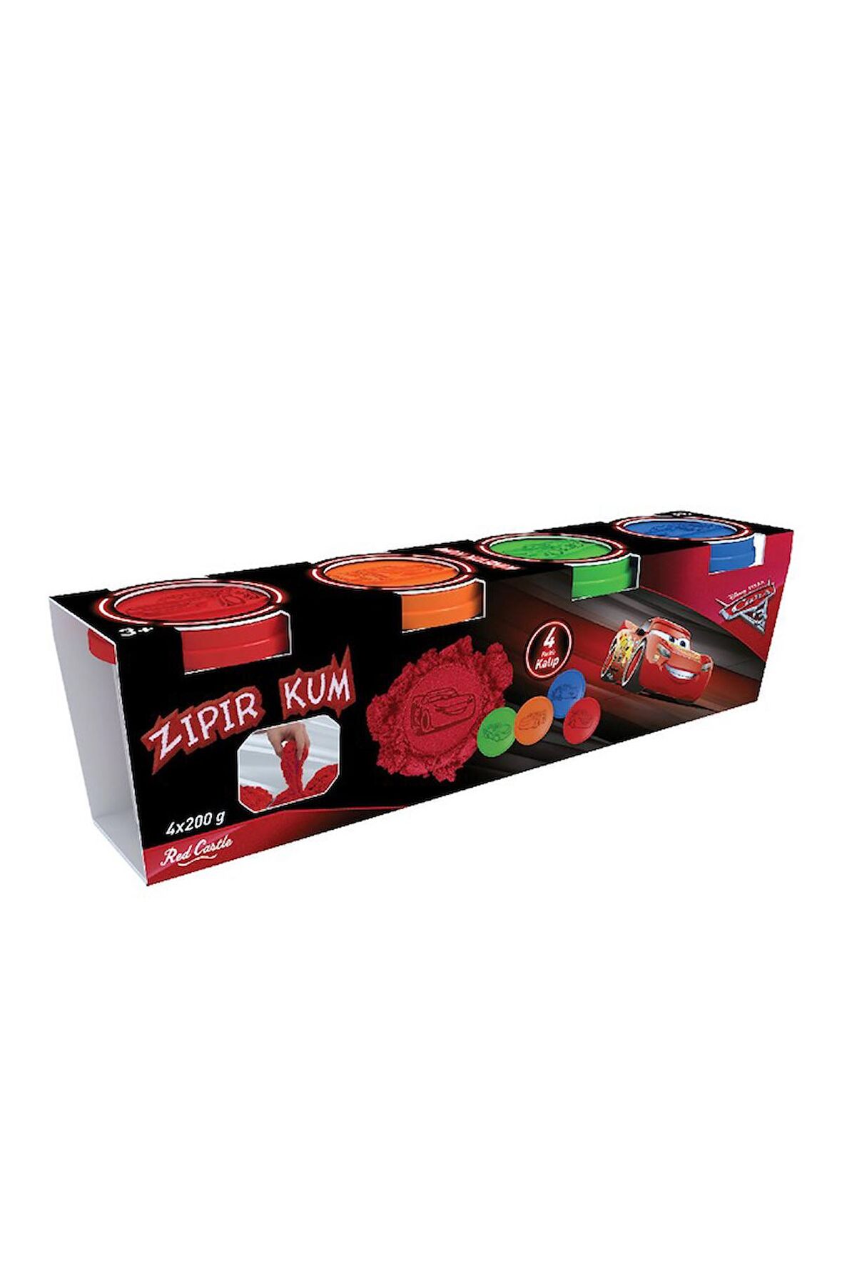 Disney Cars 3 Zıpır Kum 4x200 g-Red Castle ZK-02