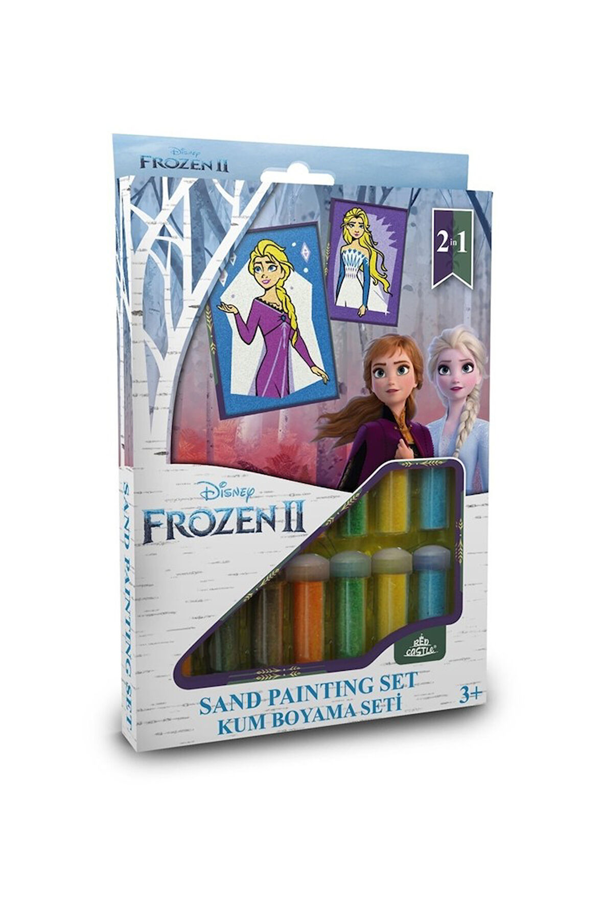 Disney Frozen Eğitici Eğlenceli Kum Boyama Seti 2’li-Red Castle Ds-38