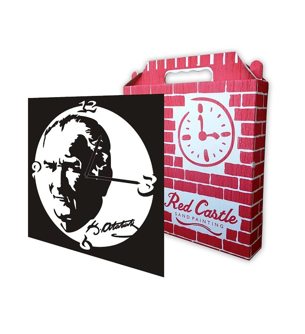 Atatürk Saat (Clock) Kum Boyama Seti-Red Castle S-0009