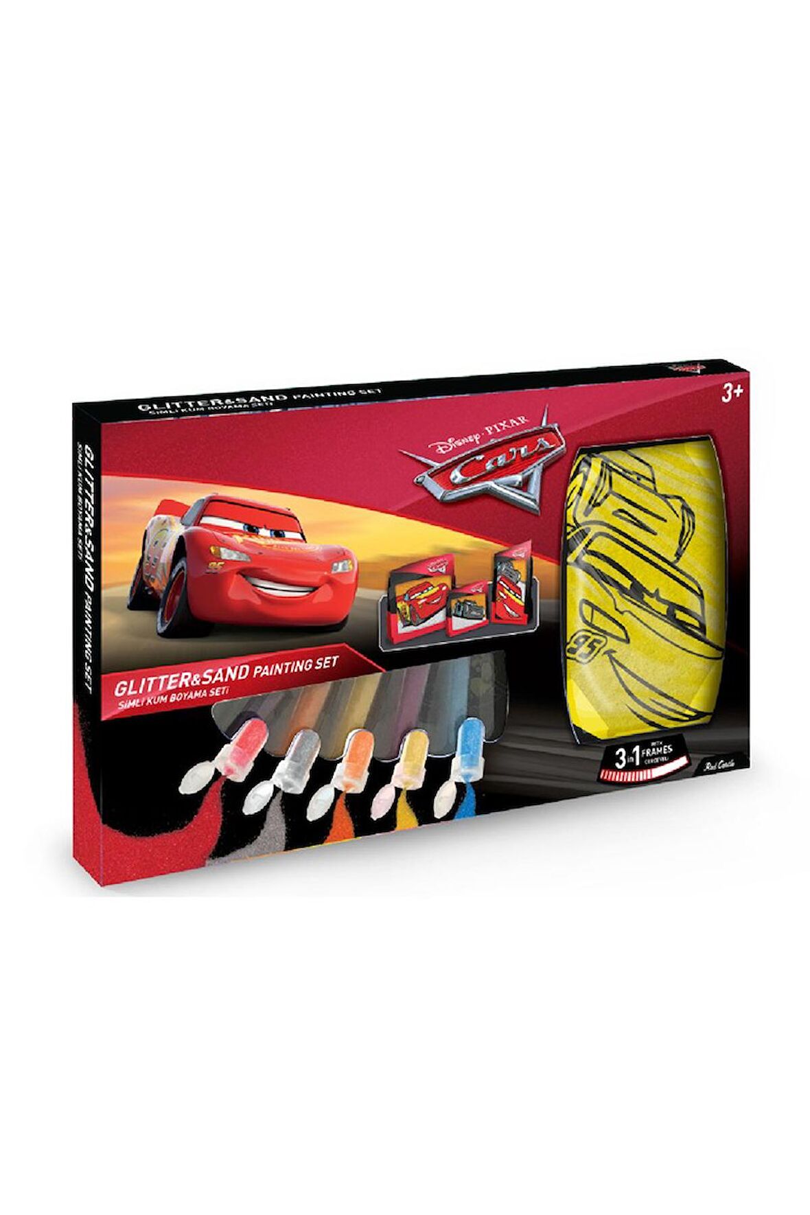 Disney Cars Çerçeveli Kum Boyama Seti 3'lü-Red Castle TS-02