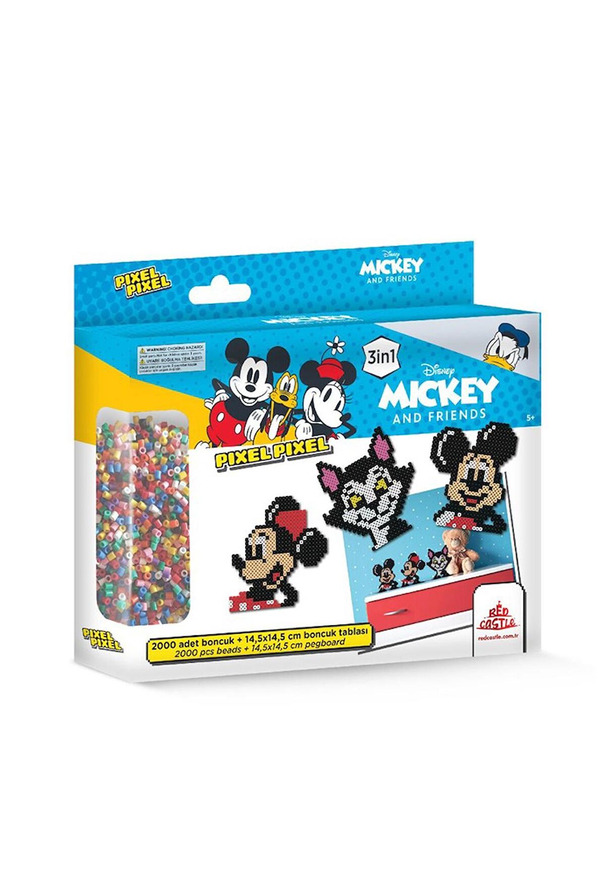 Pixel Pixel Boncuk Aktivite ve Oyuncak Seti, Disney Mickey & Friends 2000 Boncuk BB29-03