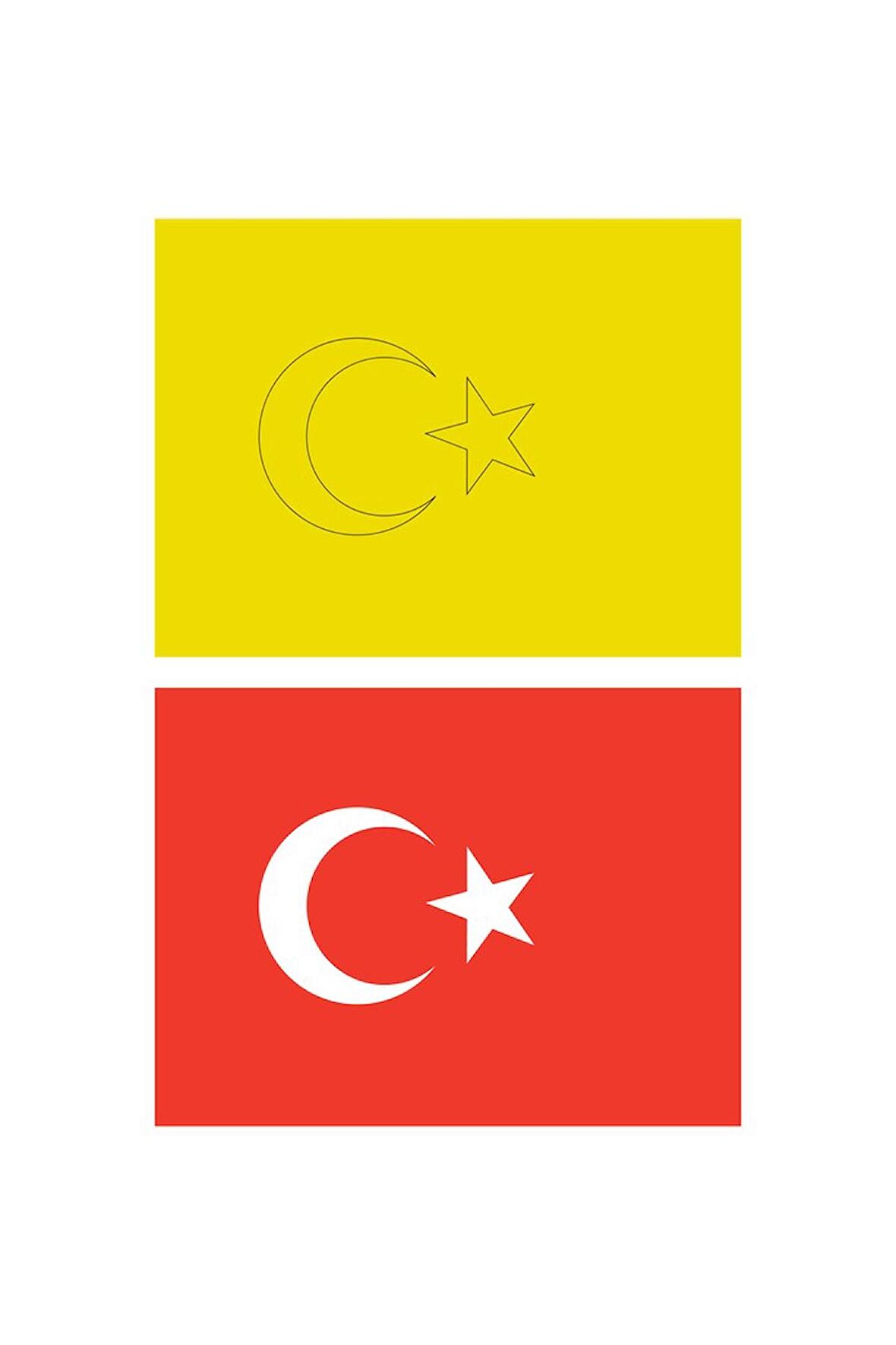 Türk Bayrağı 5 Adet Büyük Boy A4 Kum Boyama Kartı Seti-Red Castle KB-RC-056