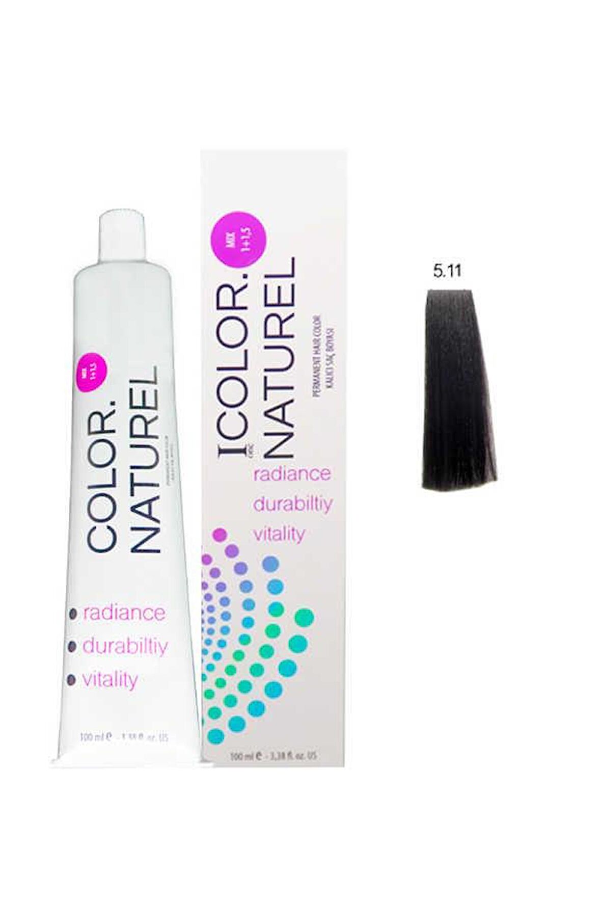 Color Naturel Kalıcı Saç Boyası 100 ml 5.11 Yoğun Küllü Kahve