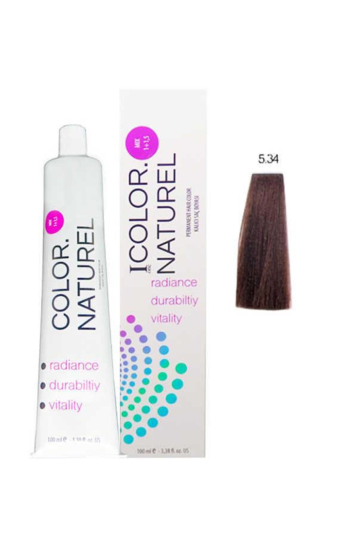Color Naturel Kalıcı Saç Boyası 100 ml 5.34 Koyu Altın Bakır