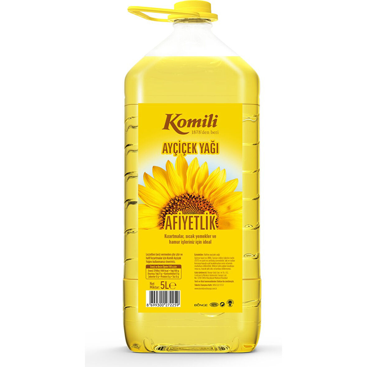 Komili Ayçiçek Yağı 5 Lt Dar Ağız Pet Şişe