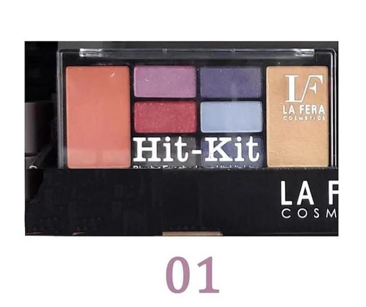 La Fera Hit Kit Set No : 01 -  6 Far - 1 Allık + 1 Pudra Makyaj Seti