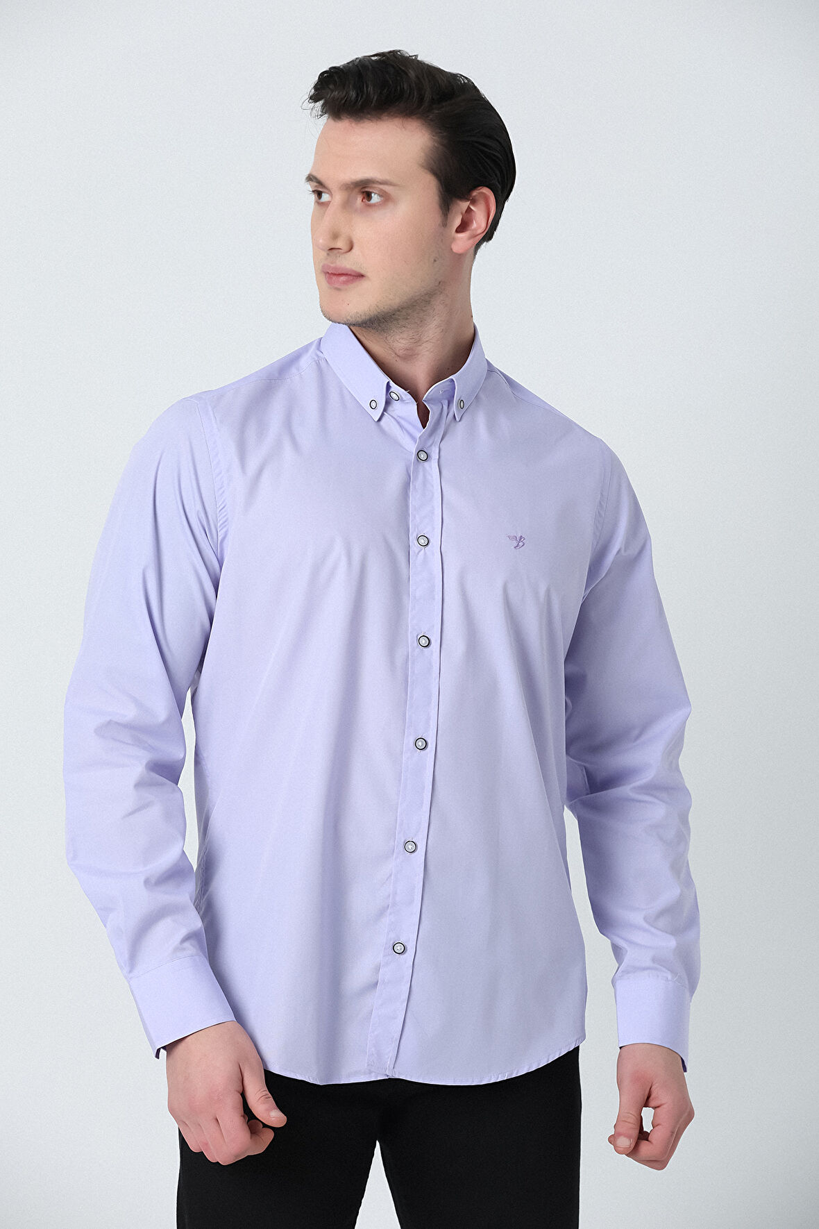 BROTHERS ERKEK TAILORED FIT UZUN KOL OXFORD GÖMLEK LİLA