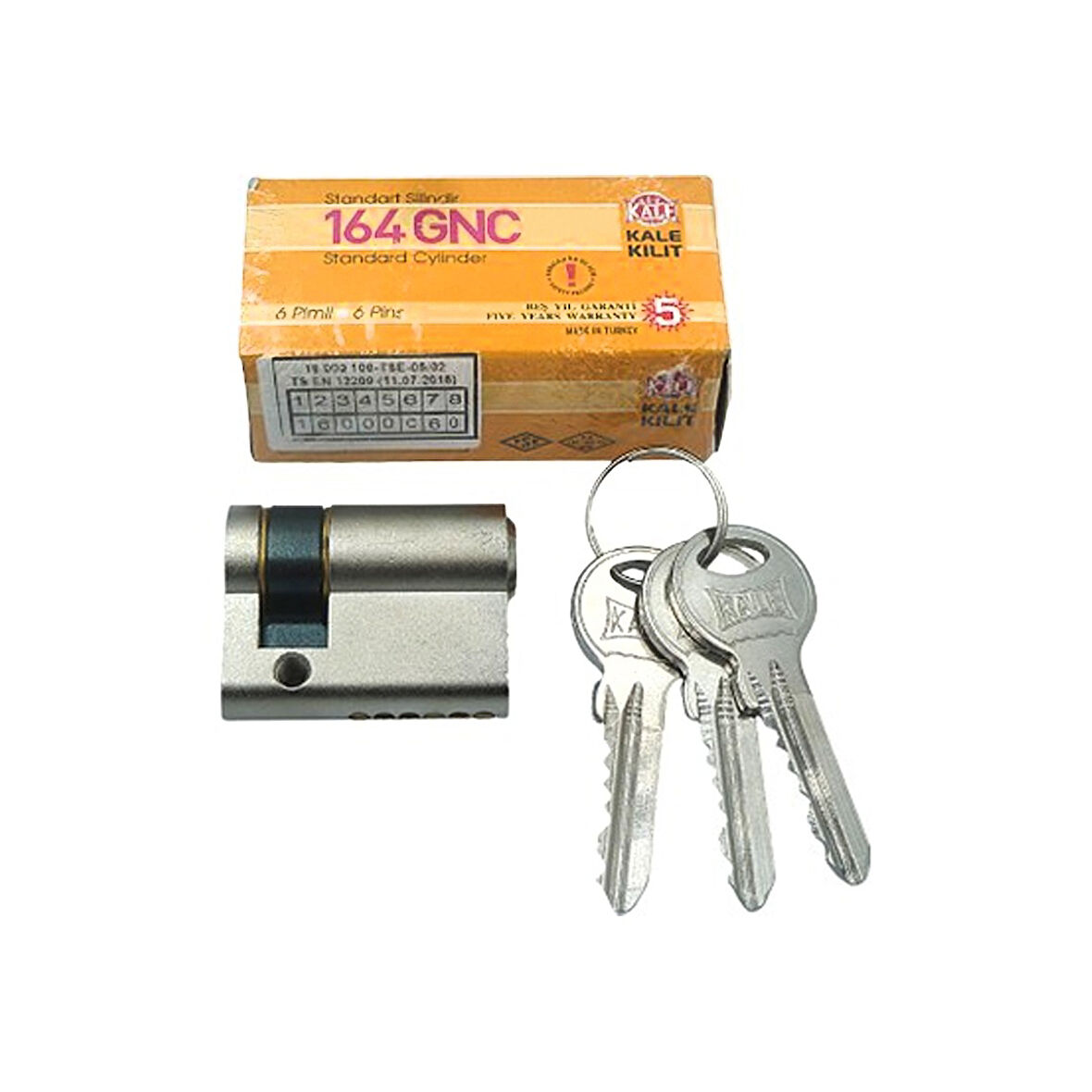 Kale Kilit Barel 164GRC 41mm 05+10+26 Yarım Silindir K.Nikel