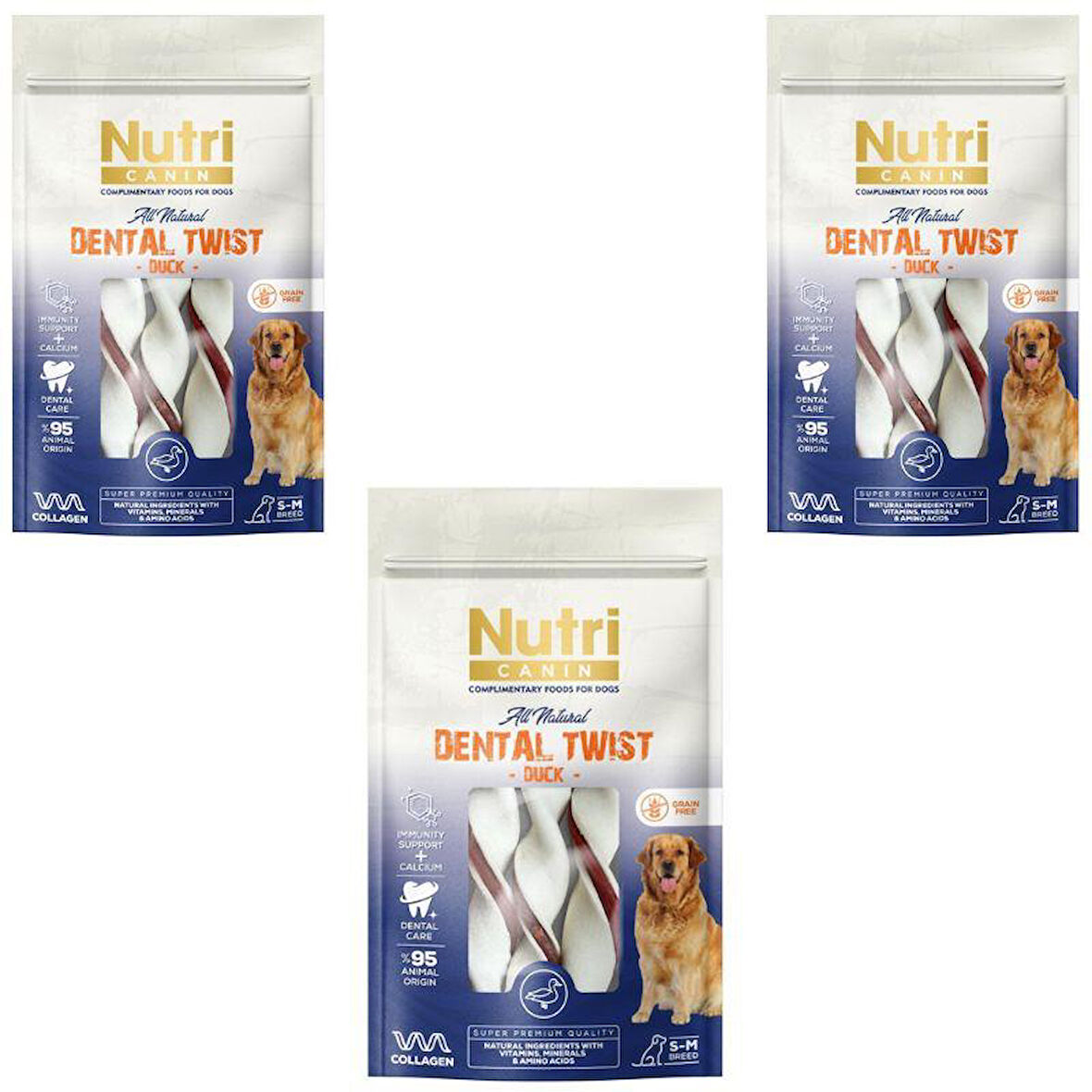 Nutri Canin Dental Twist Ördekli Diş Sağlığı Köpek Ödülü 80 Gr x 3 Adet
