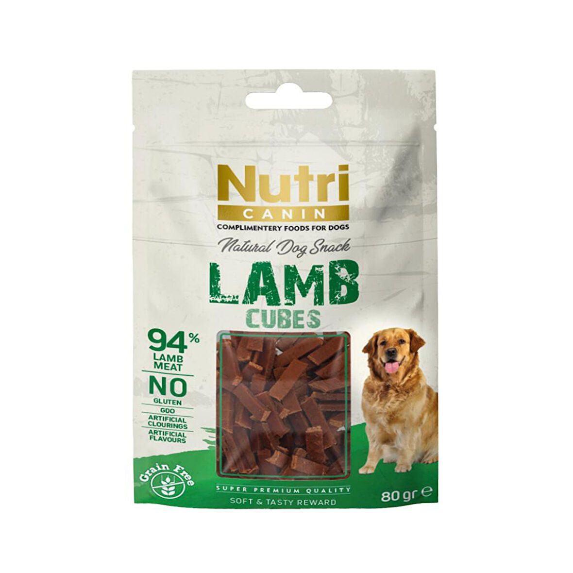 Nutri Canin 80Gr %100 Doğal Etten Natural Dog Snack Kuzu Etli Küp Atıştırmalık 1Adet Köpek Ödülü 