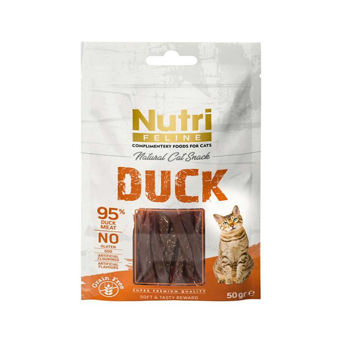 Nutri Feline 50Gr %100 Doğal Etten Natural Cat Snack Ördek Etli Atıştırmalık 1Adet Kedi Ödülü 