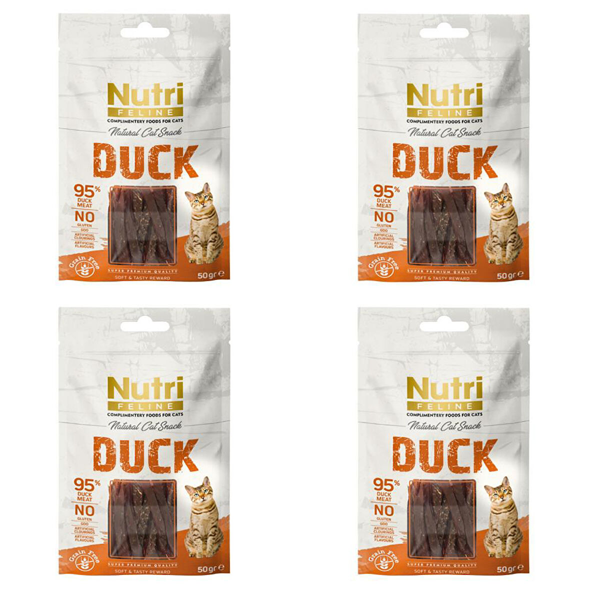 Nutri Feline 50Gr %100 Doğal Etten Natural Cat Snack Ördek Etli Atıştırmalık 4Adet Kedi Ödülü 