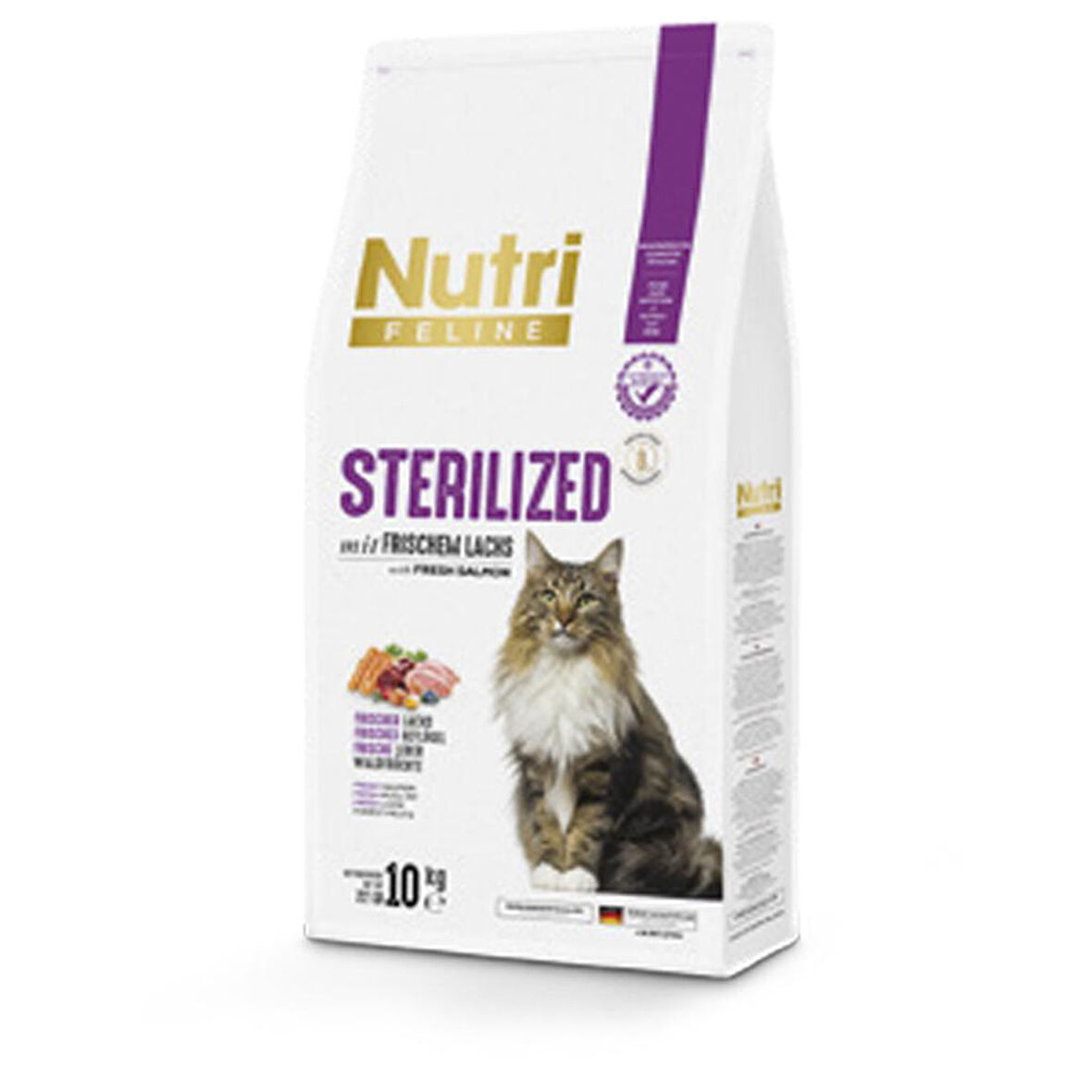 Nutri Feline 10Kg Yetişkin Kısırlaştırılmış Somonlu Adult Sterilised Kedi Maması