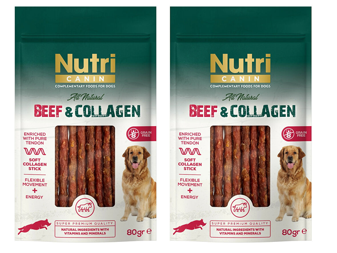 Nutri Canin Sığır Etli ve Kolajenli Tahılsız Köpek Et Ödülü 80 Gr. X 2 Adet