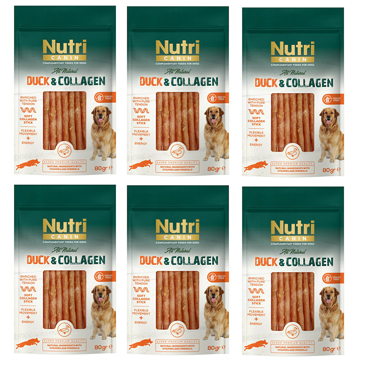 Nutri Canin Ördek Etli ve Kolajenli Tahılsız Köpek Et Ödülü 80 Gr. X 6 Adet
