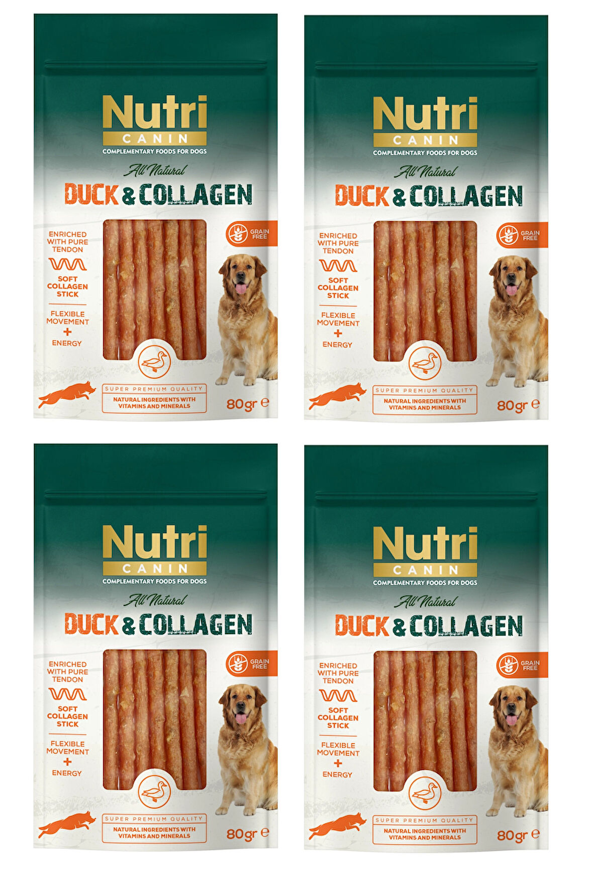 Nutri Canin Ördek Etli ve Kolajenli Tahılsız Köpek Et Ödülü 80 Gr. X 4 Adet