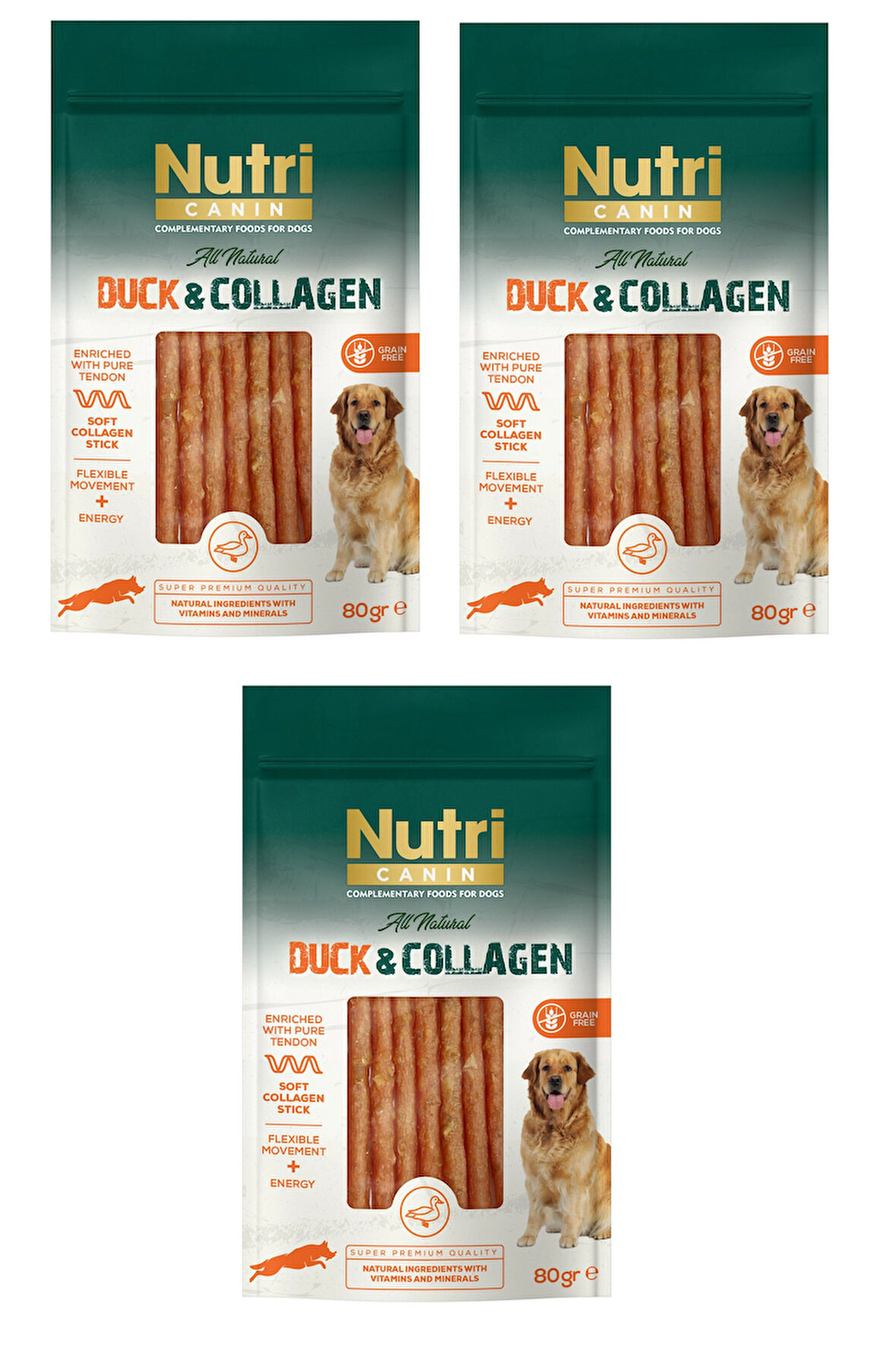 Nutri Canin Ördek Etli ve Kolajenli Tahılsız Köpek Et Ödülü 80 Gr. X 3 Adet