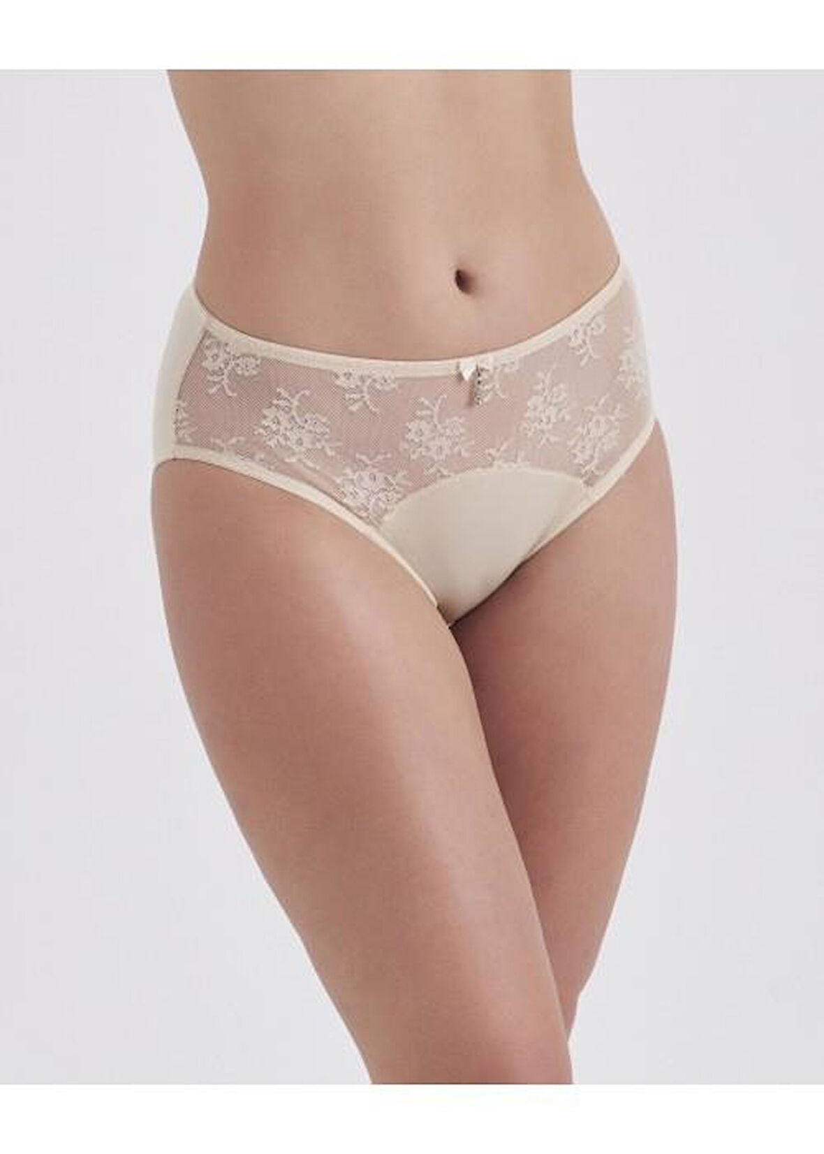 Moonlight 3130 Ten Yüksek Bel Dantel Detaylı Slip Külot