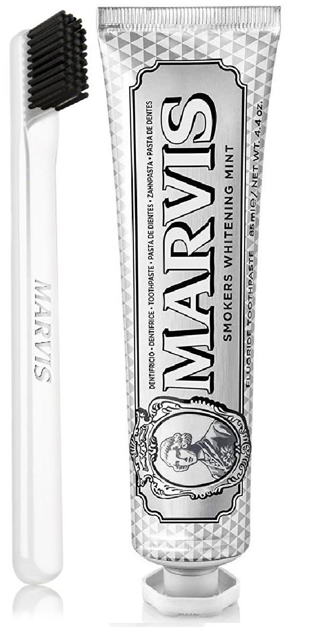 Marvis Smokers Whitening Mint Nane Aromalı Beyazlatma Doğal Diş Macunu 85 ml & Diş Fırçası 